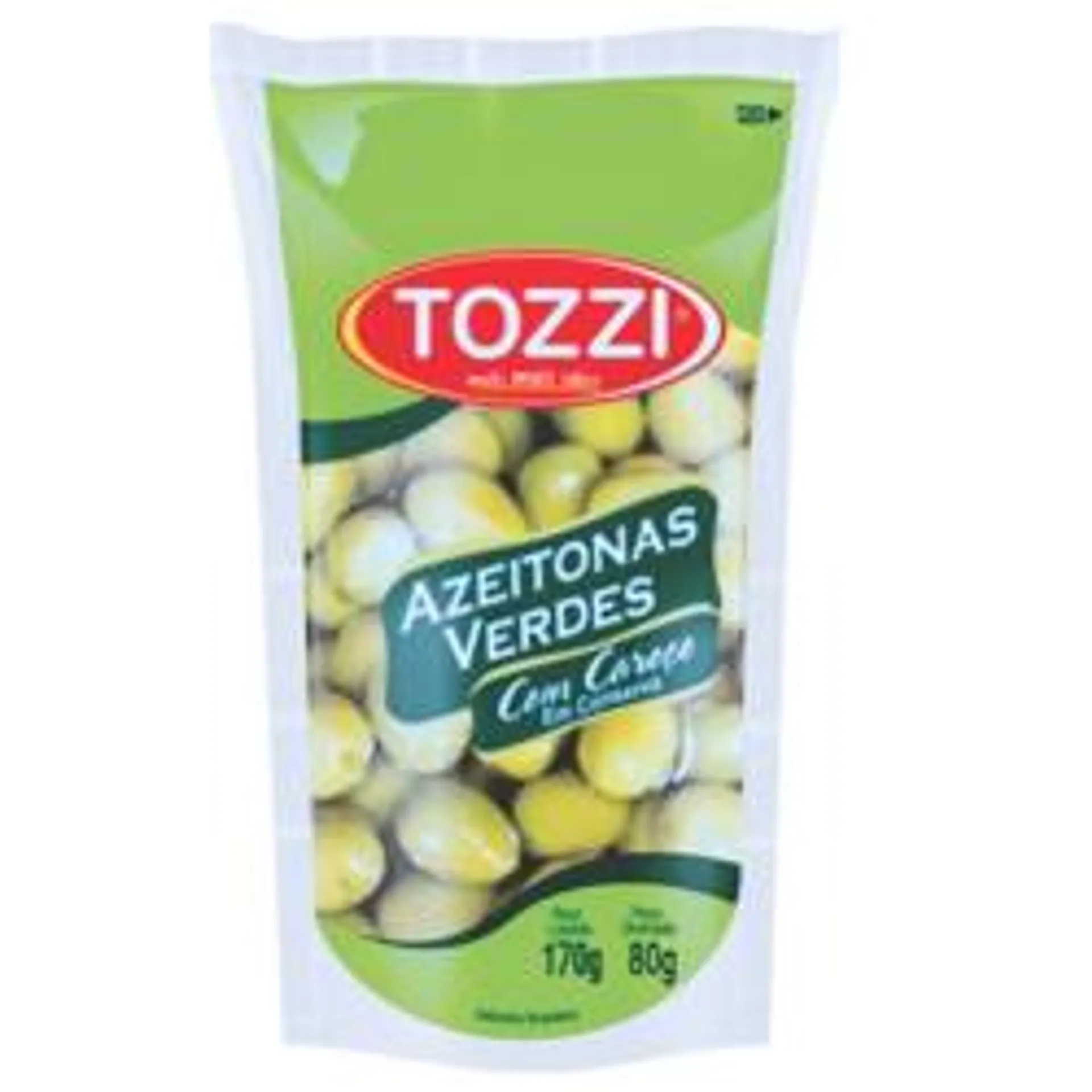 Azeitona Verde Tozzi Com Caroco 80g Sache