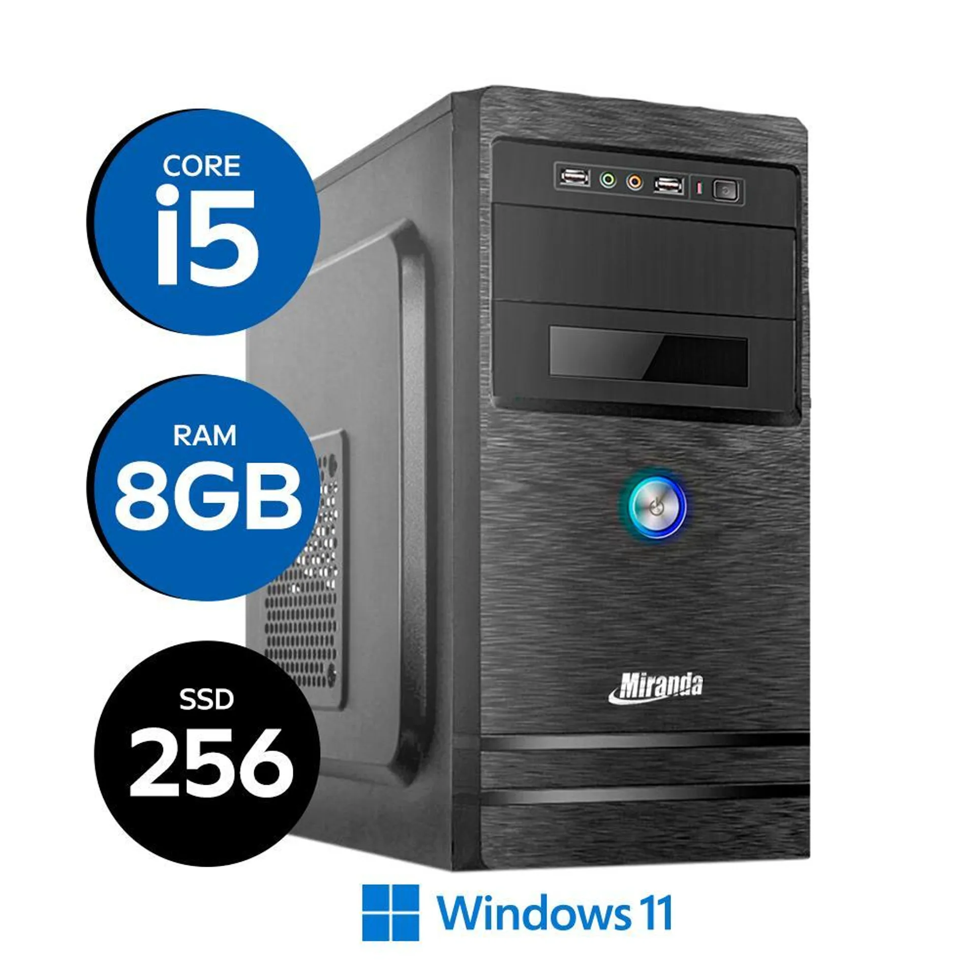 Computador Miranda Core i5-12400, Memória 8GB, SSD 256GB NVMe, Windows 11, LOGIN