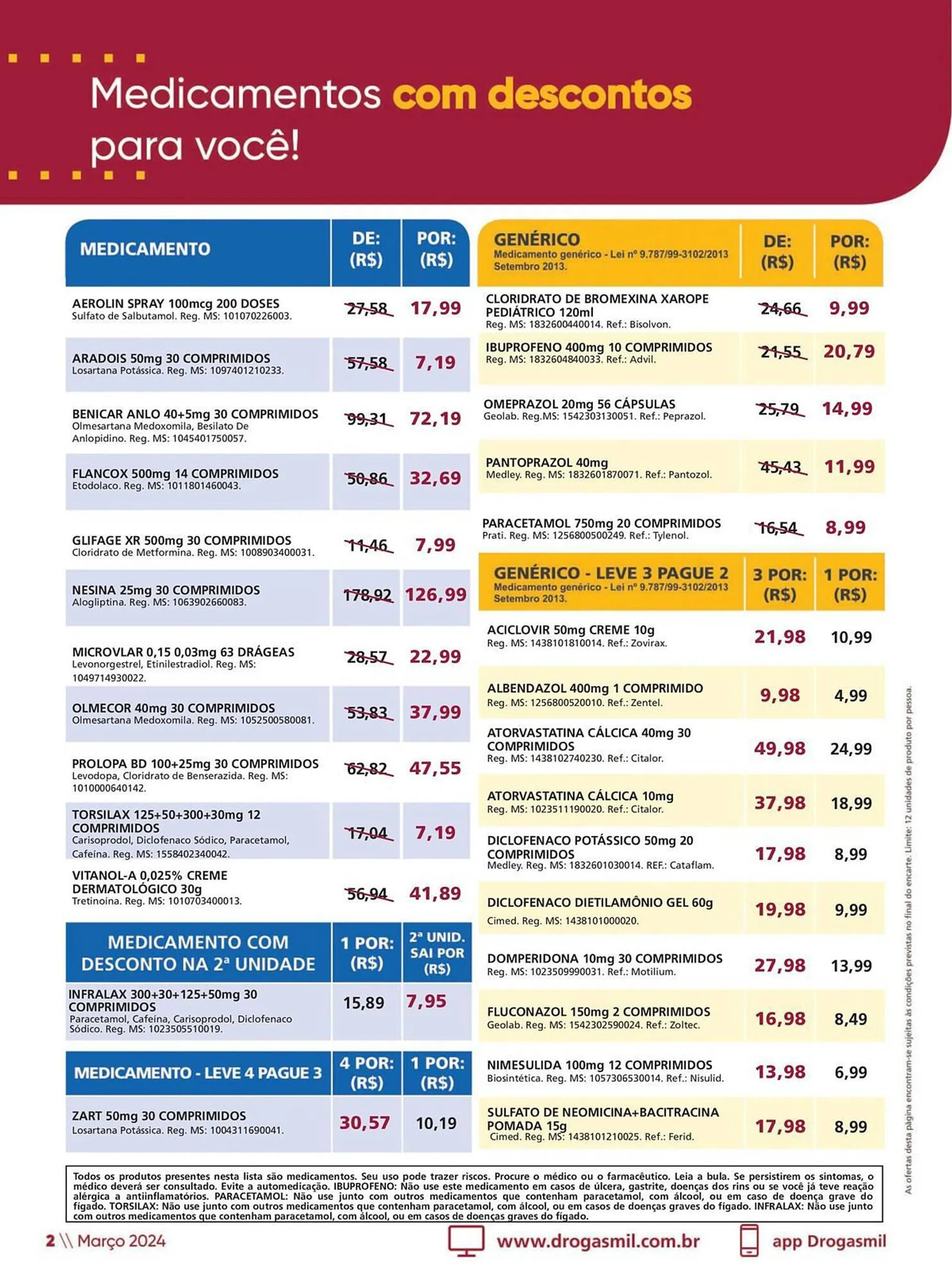 Encarte de Catálogo Drogasmil 1 de março até 31 de março 2024 - Pagina 2