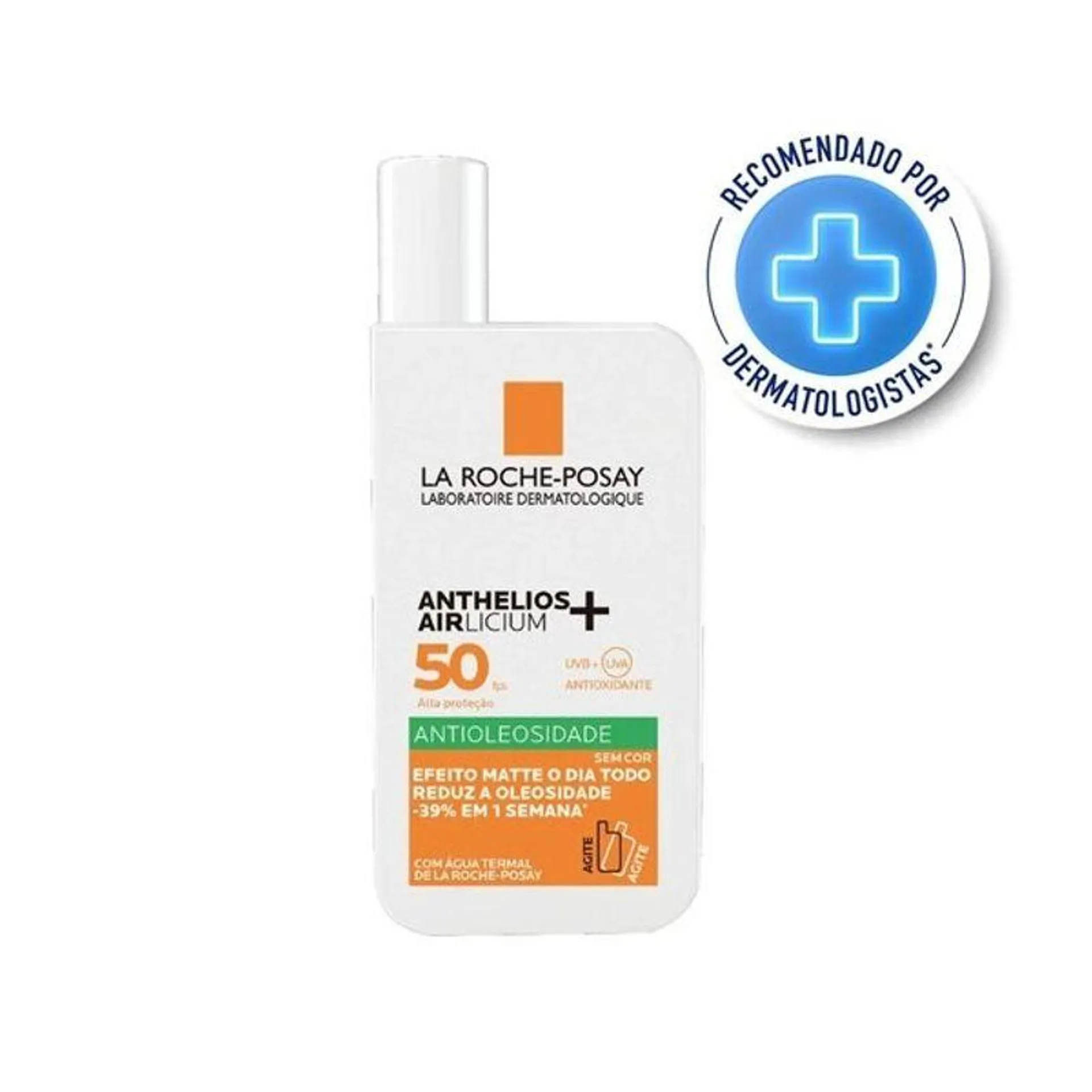 Protetor Solar Facial Antioleosidade La Roche-Posay Anthelios Airlicium Fluido Cor 4 0 FPS 50 40 ml