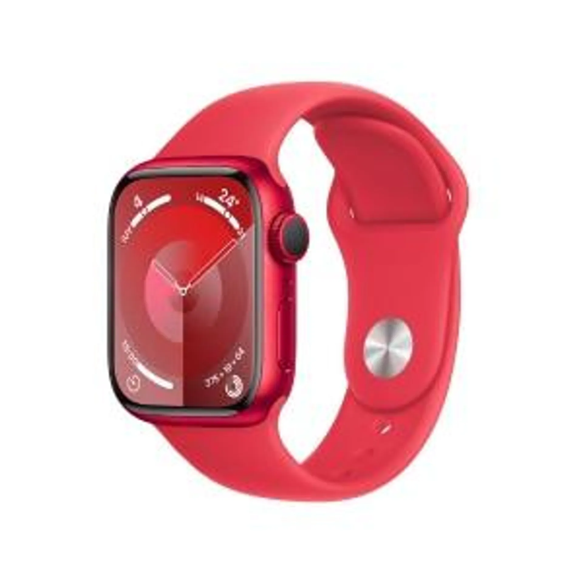 Apple Watch Series 9 GPS • Caixa (PRODUCT)RED de alumínio – 41 mm • Pulseira esportiva (PRODUCT)RED – P/M