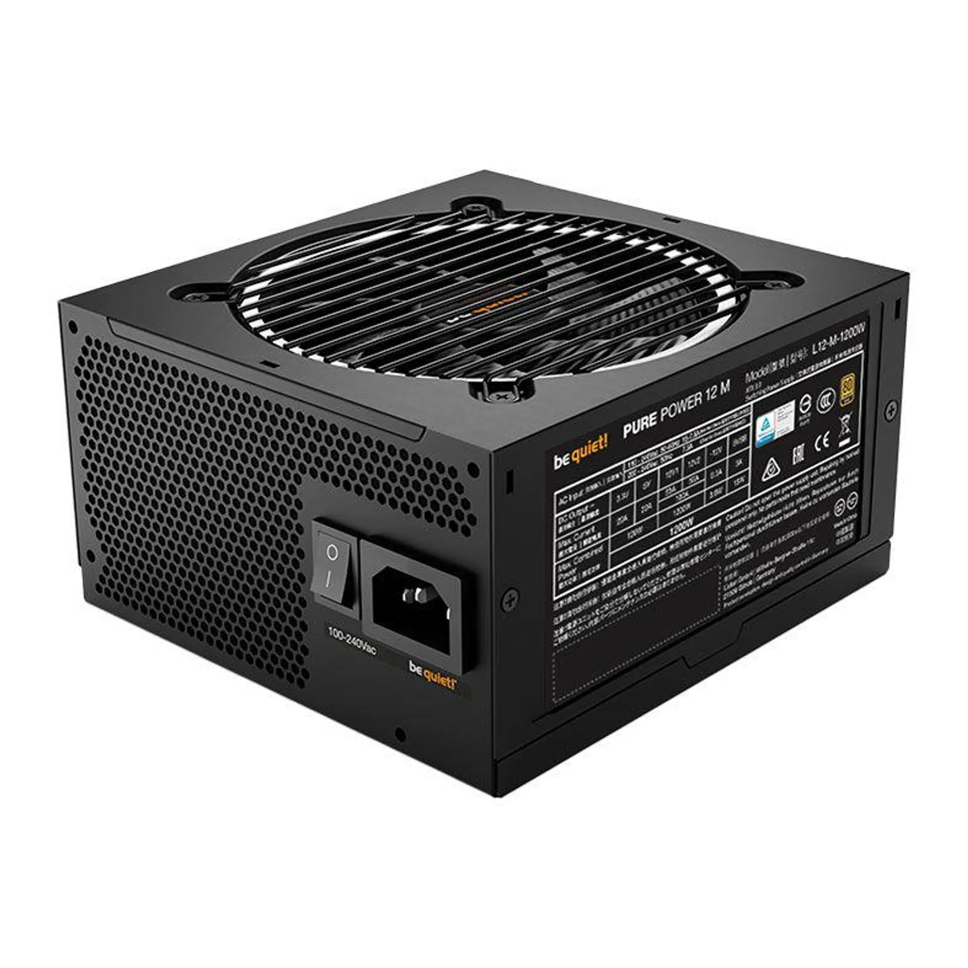 Fonte Be Quiet! Pure Power 12 M, 1200W, Full-Modular, 80 Plus Gold, Preto, L12-M-1200W