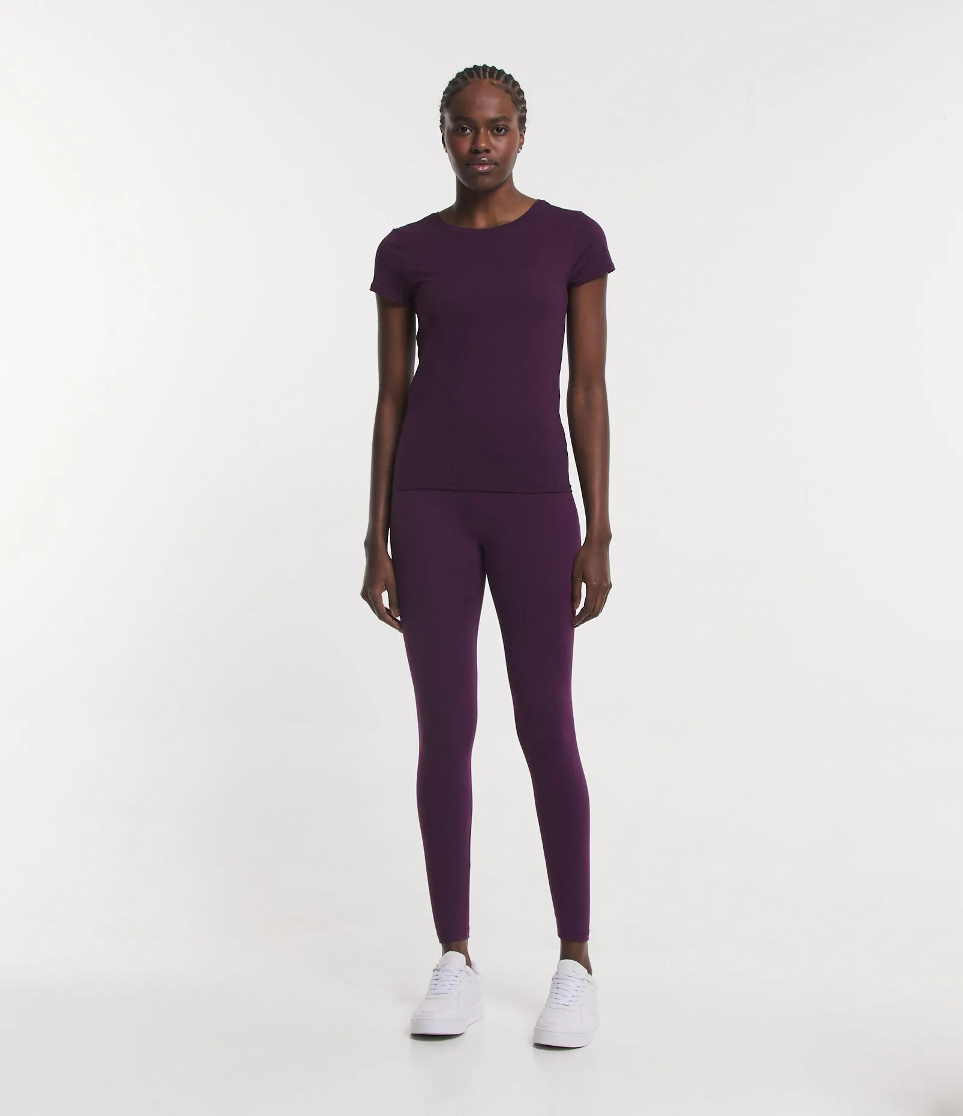 Calça Legging Esportiva em Poliamida com Cós 10cm Roxo