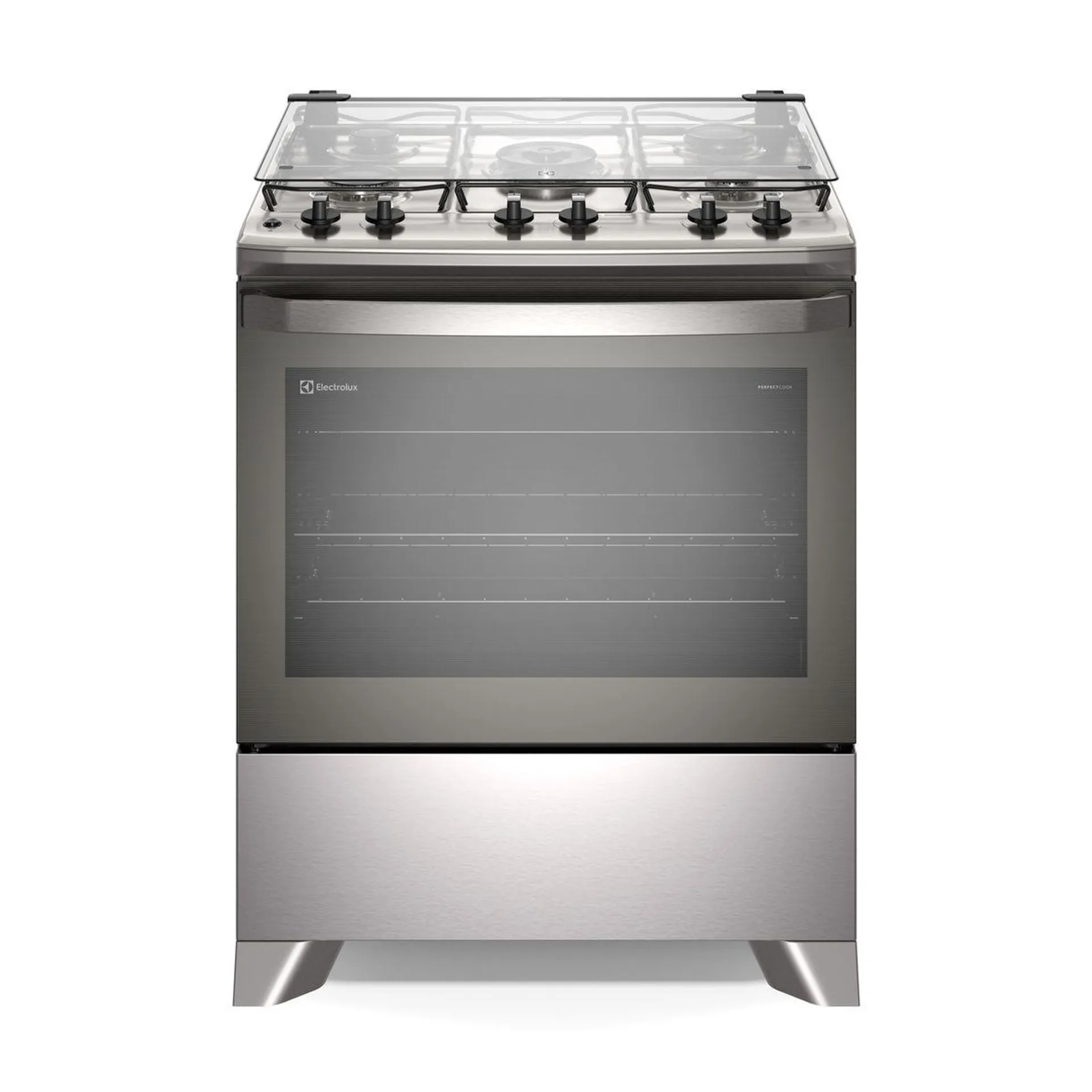 Fogão 5 bocas Electrolux Cinza Efficient com Mesa Inox, PerfectCook e VaporBake (FE5IC) - Bivolt