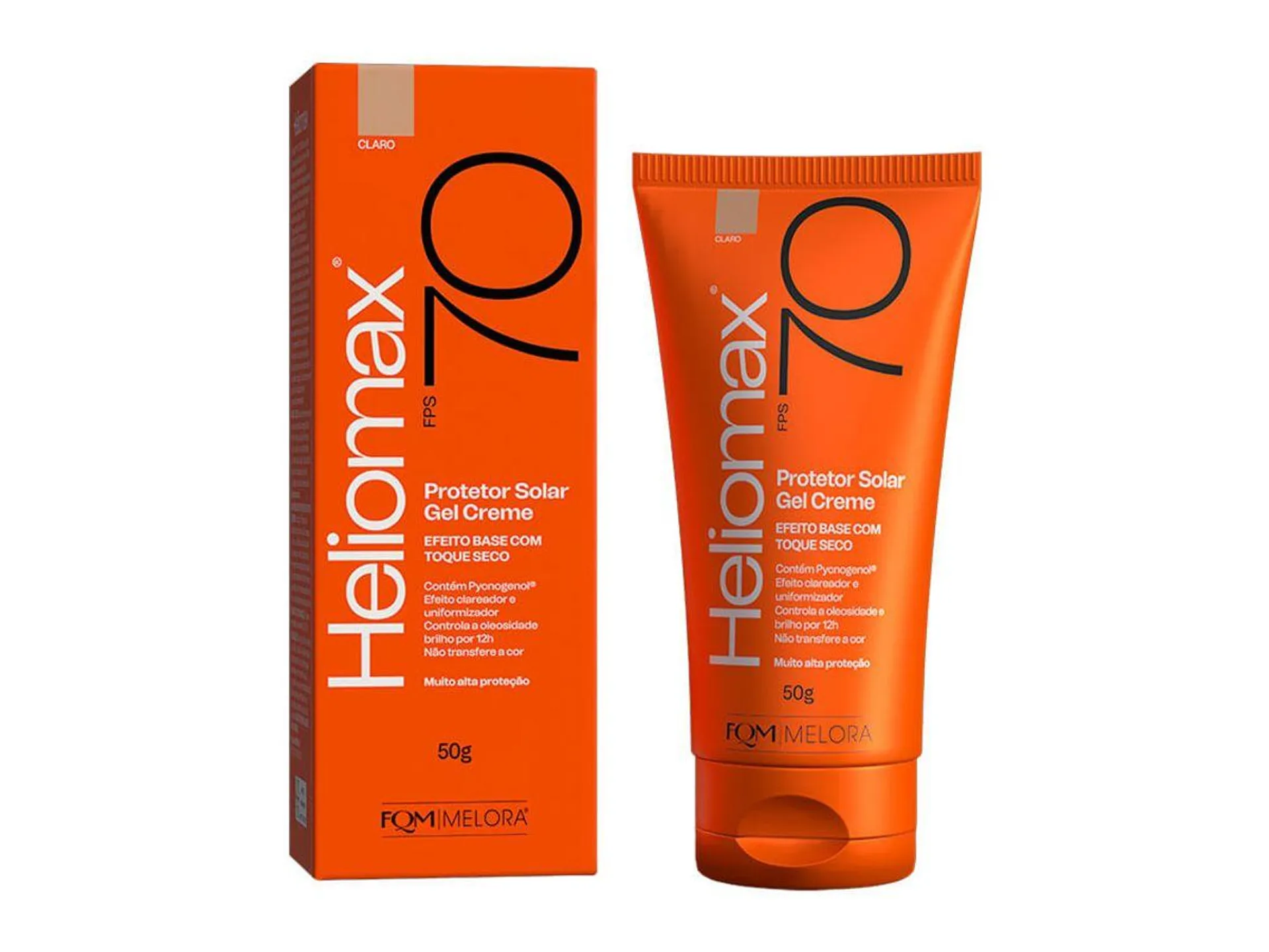 Protetor Solar Facial Heliomax FPS70 Cor Claro Gel Creme 50g