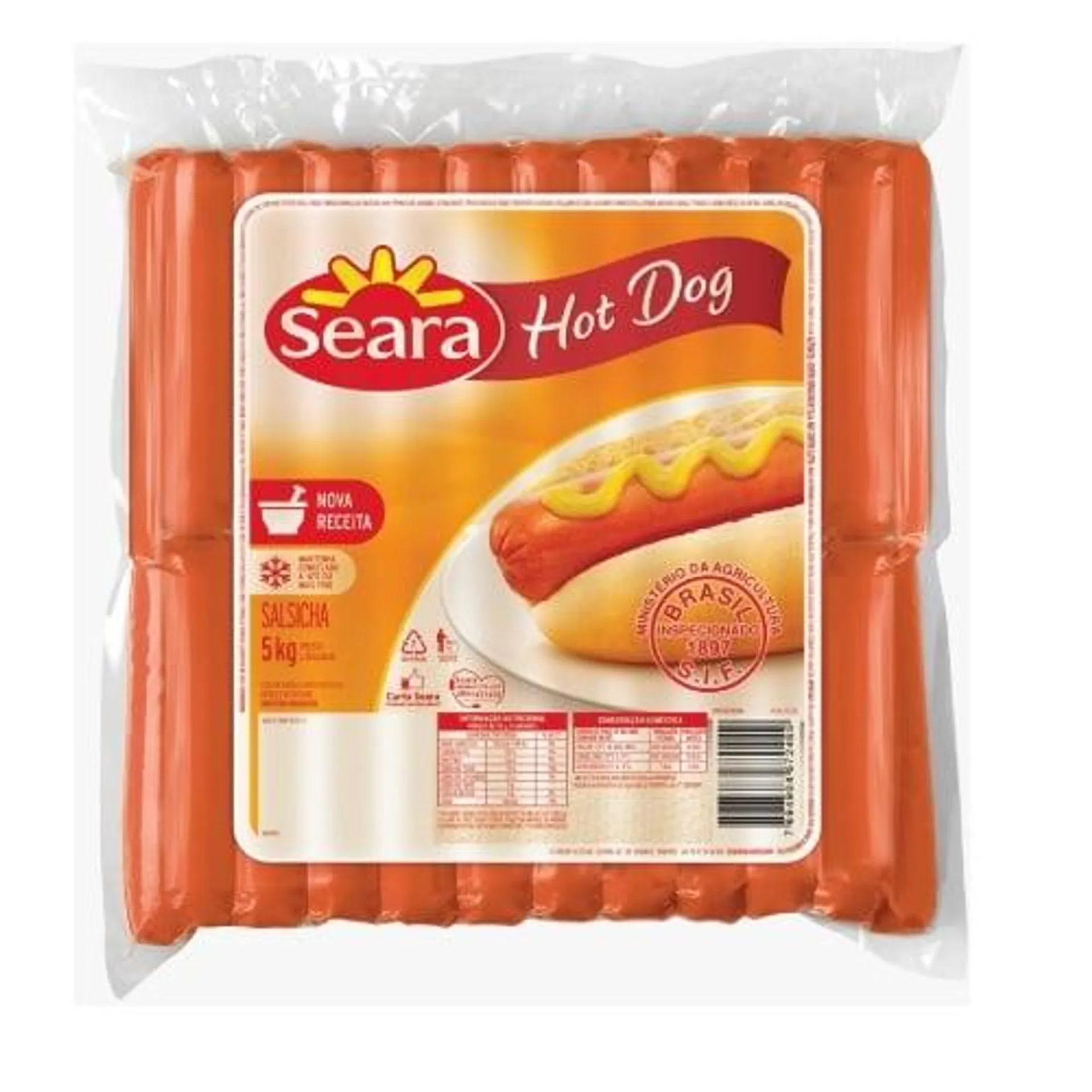 Salsicha Hot Dog Seara Congelado Pacote 5kg