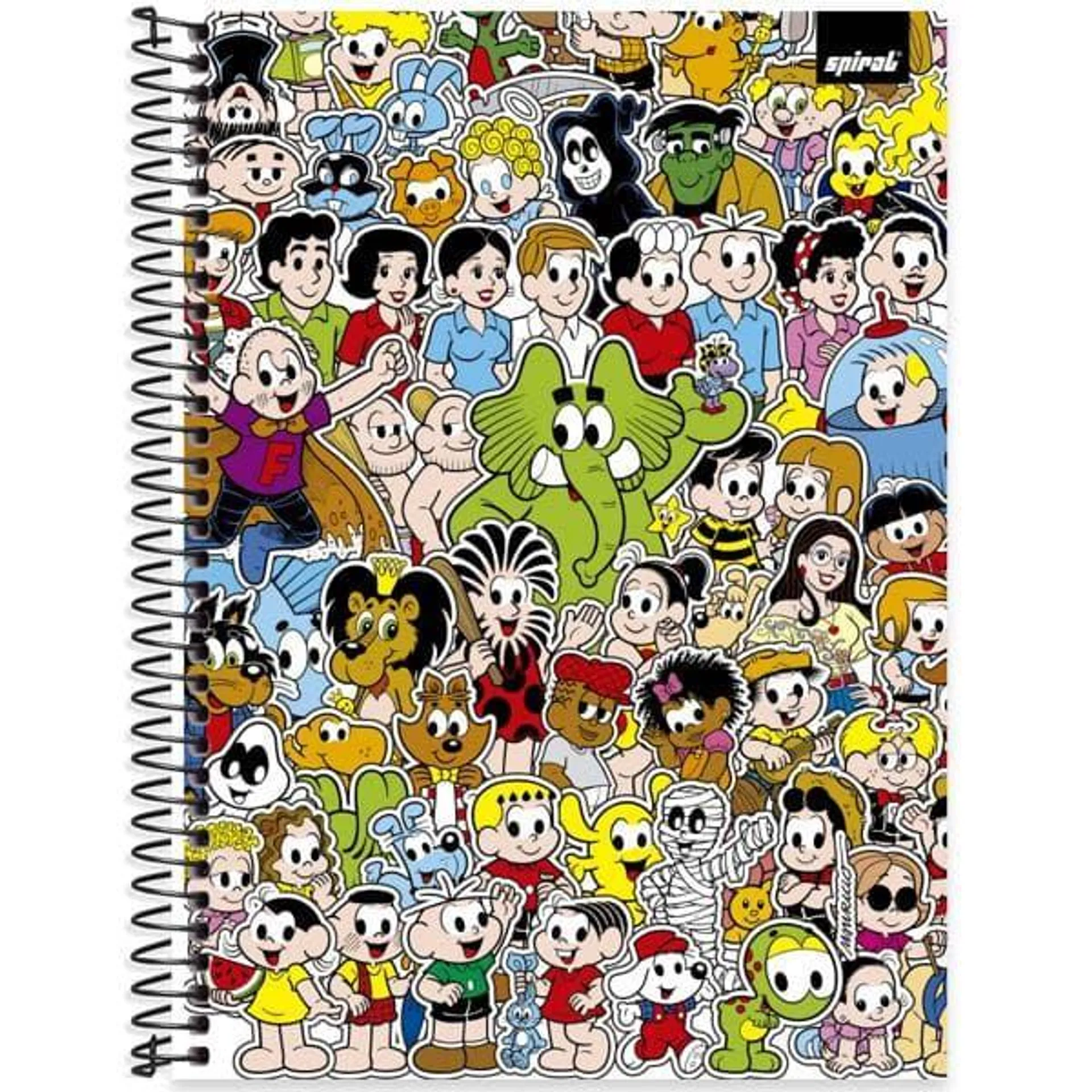 Caderno Universitário Capa Dura 1x1 80 Folhas Turma da Mônica Spiral - PT 1 UN