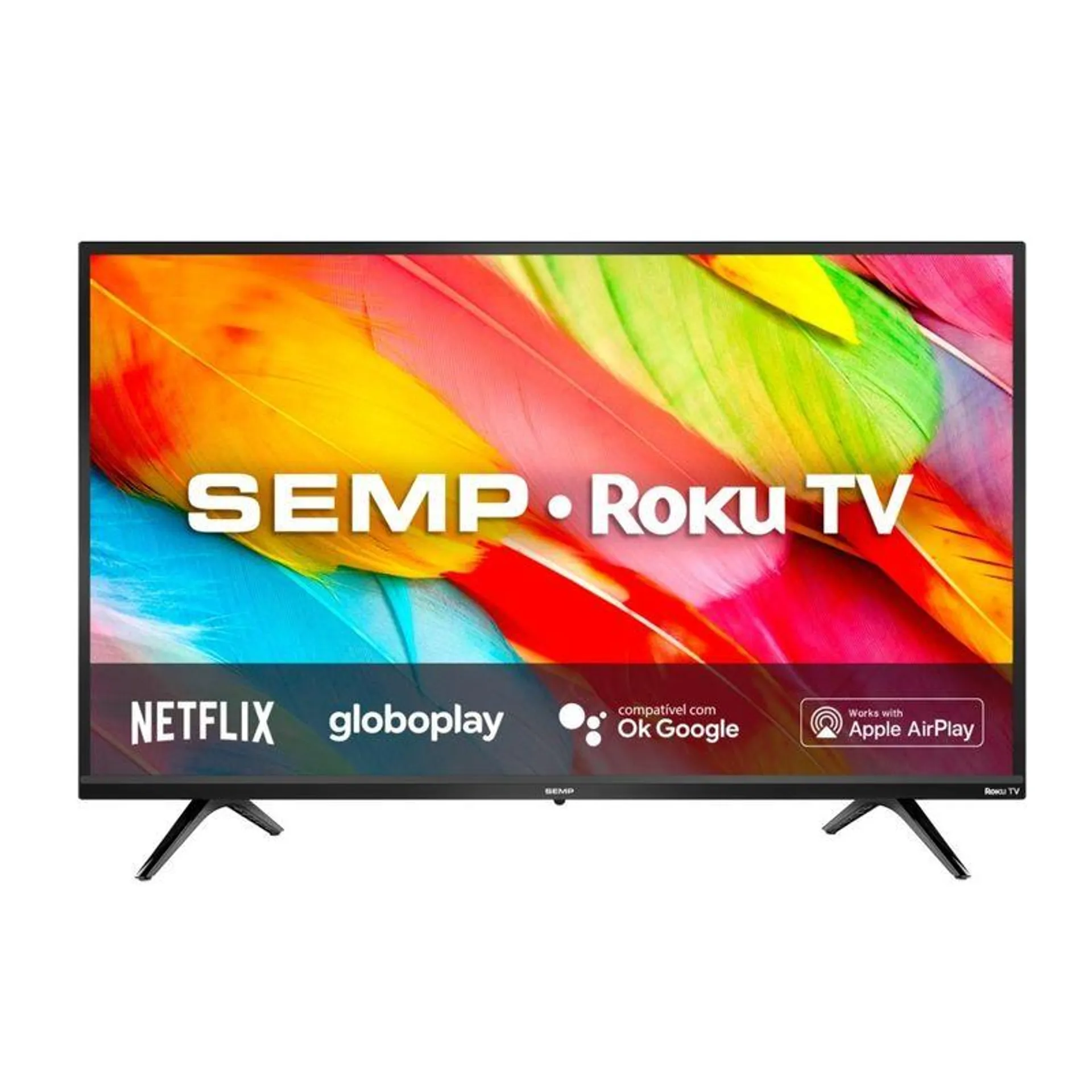 Smart TV Semp 43" LED Full HD Roku Wifi Dual Band 43R6500 – Bivolt