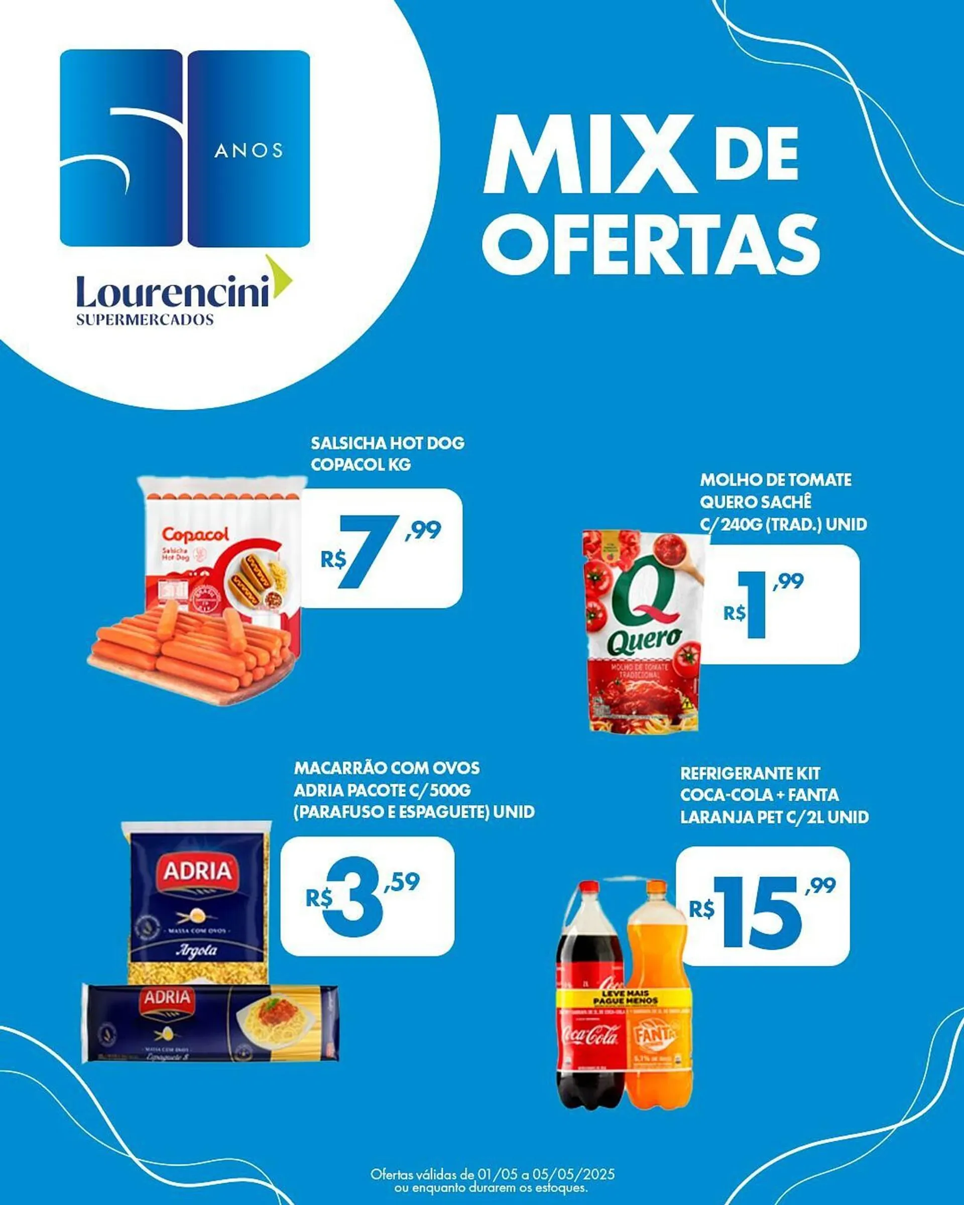 Encarte de Catálogo Lourencini Supermercados 3 de maio até 5 de maio 2025 - Pagina 1