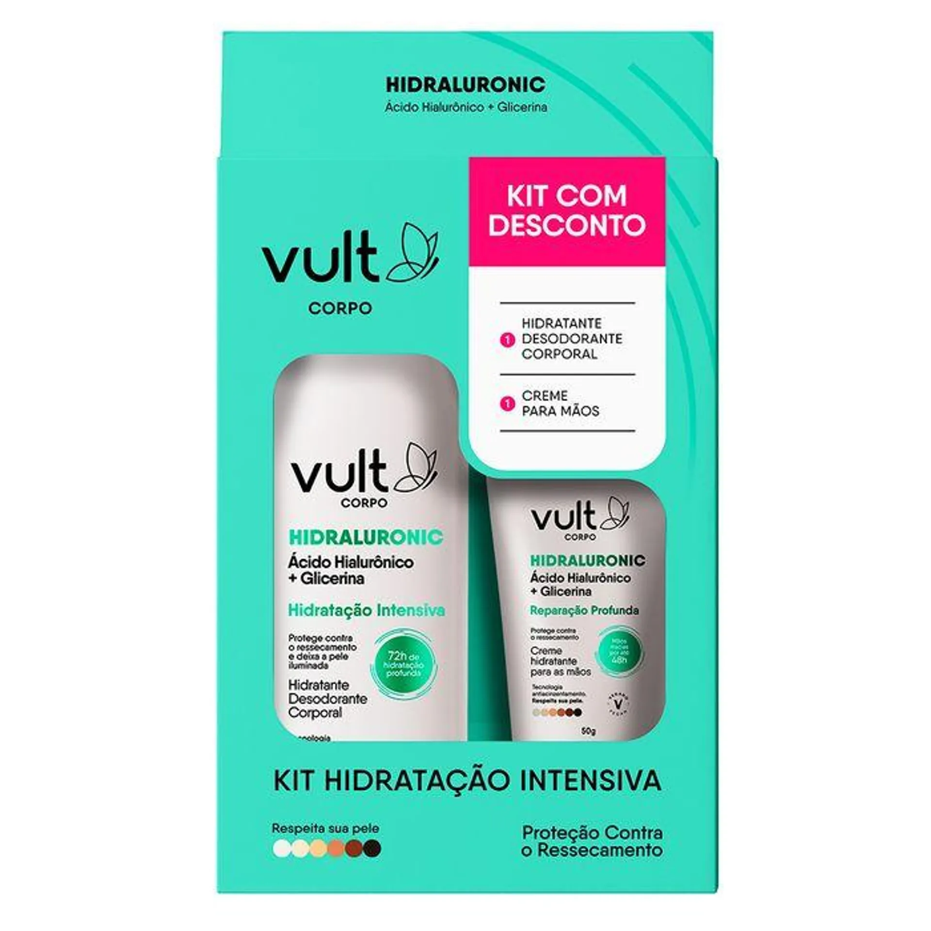 Kit Hidratante Corporal 200ml + Loção para Mãos 50g Vult Corpo