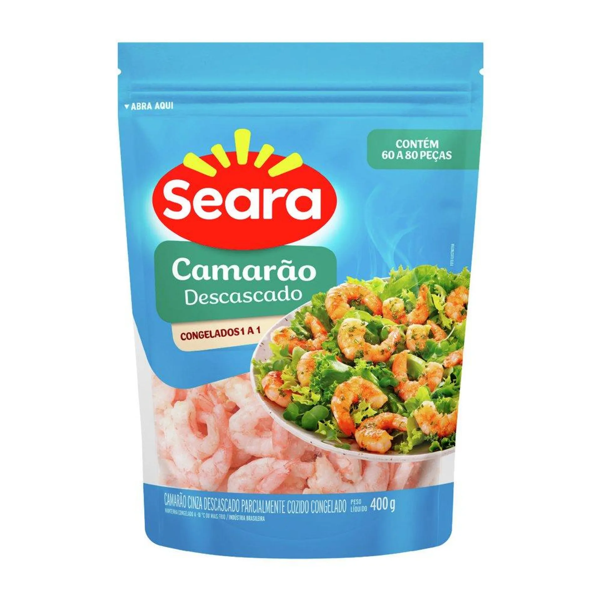 Camarão descascado 60/80 Seara Pescados 400g
