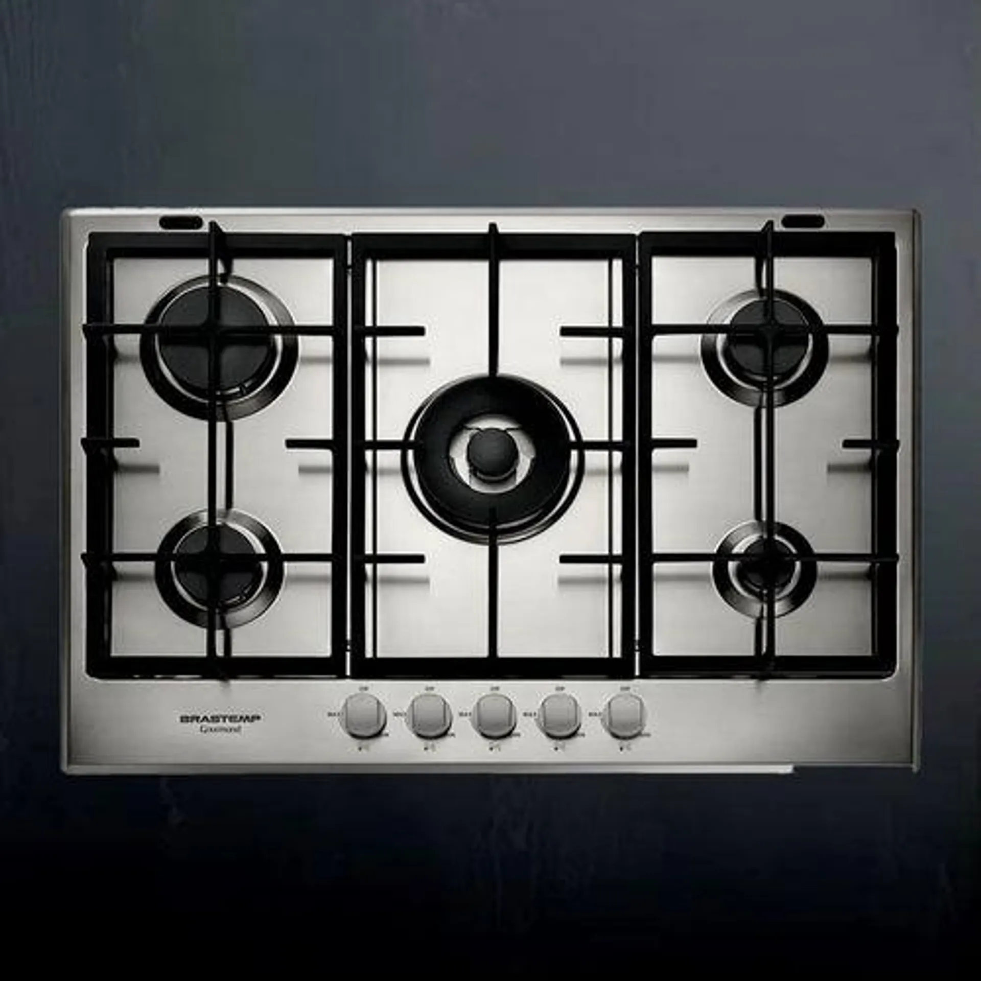 Cooktop 5 bocas Brastemp Gourmand Inox com duplachama e trempe com ferro fundido - BDK75DR