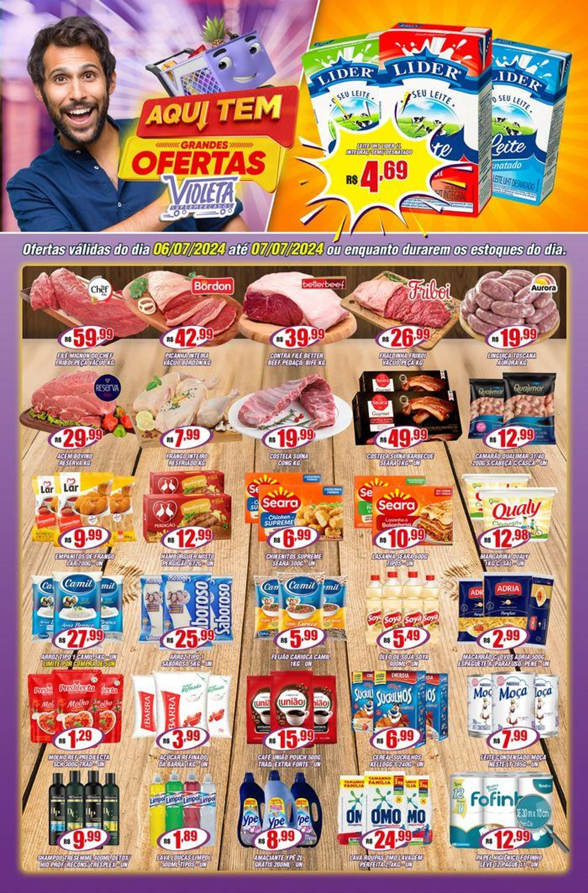 Encarte de Ofertas Violeta Supermercados 6 de julho até 7 de julho 2024 - Pagina 1