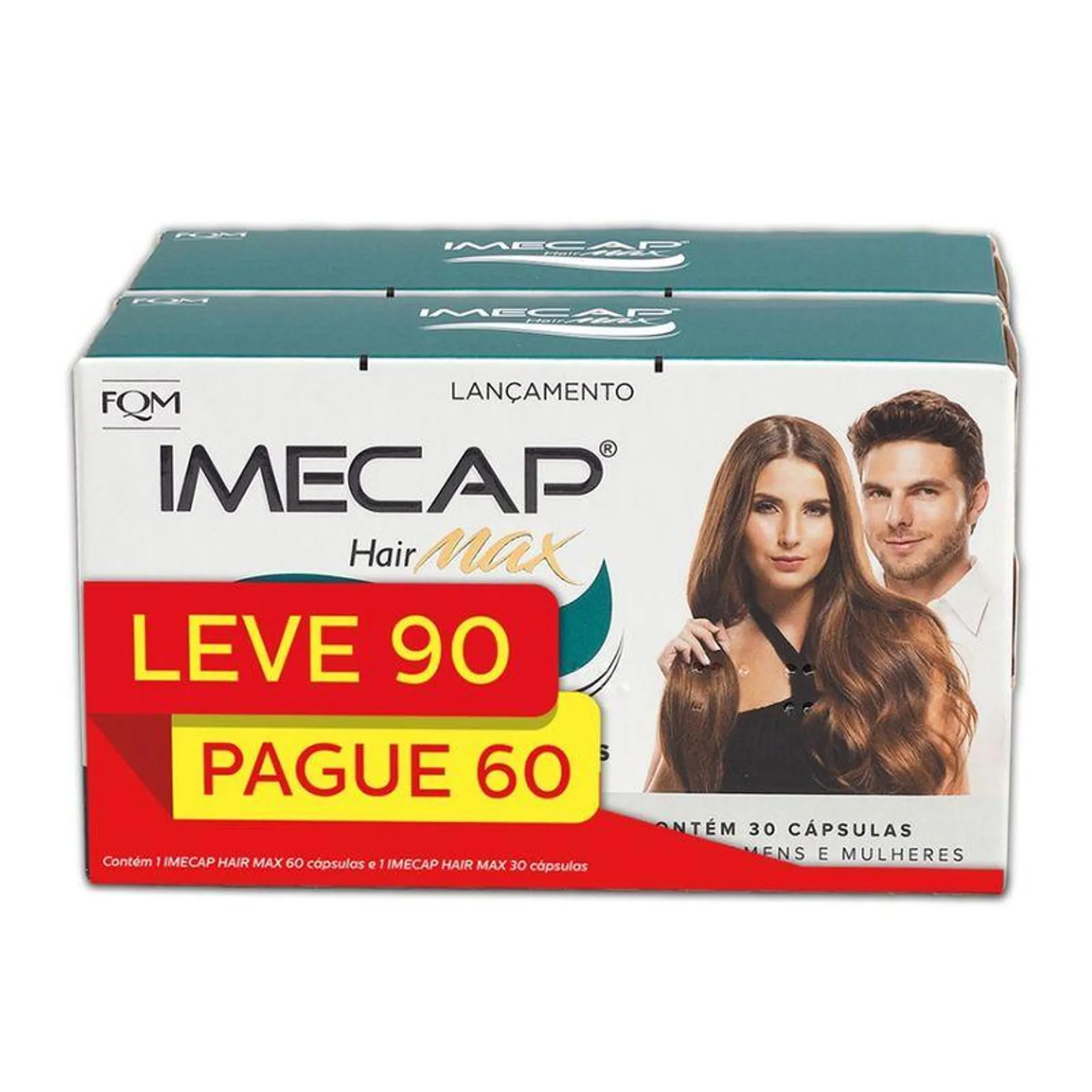 Suplemento Vitamínico Imecap Hair Max Homens E Mulheres 90 Cápsulas