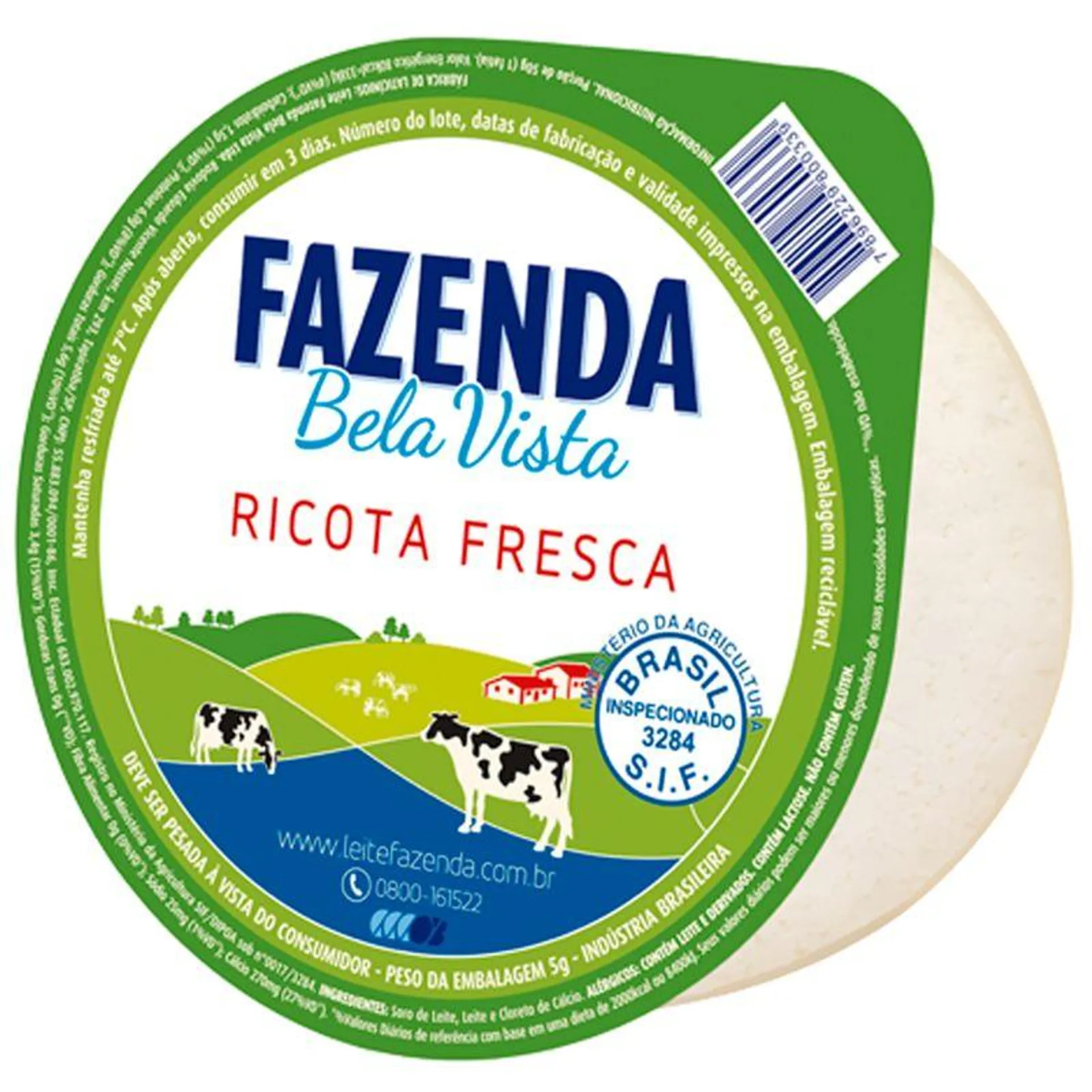 Ricota Fresca Fazenda Bela Vista 460g Vacuo