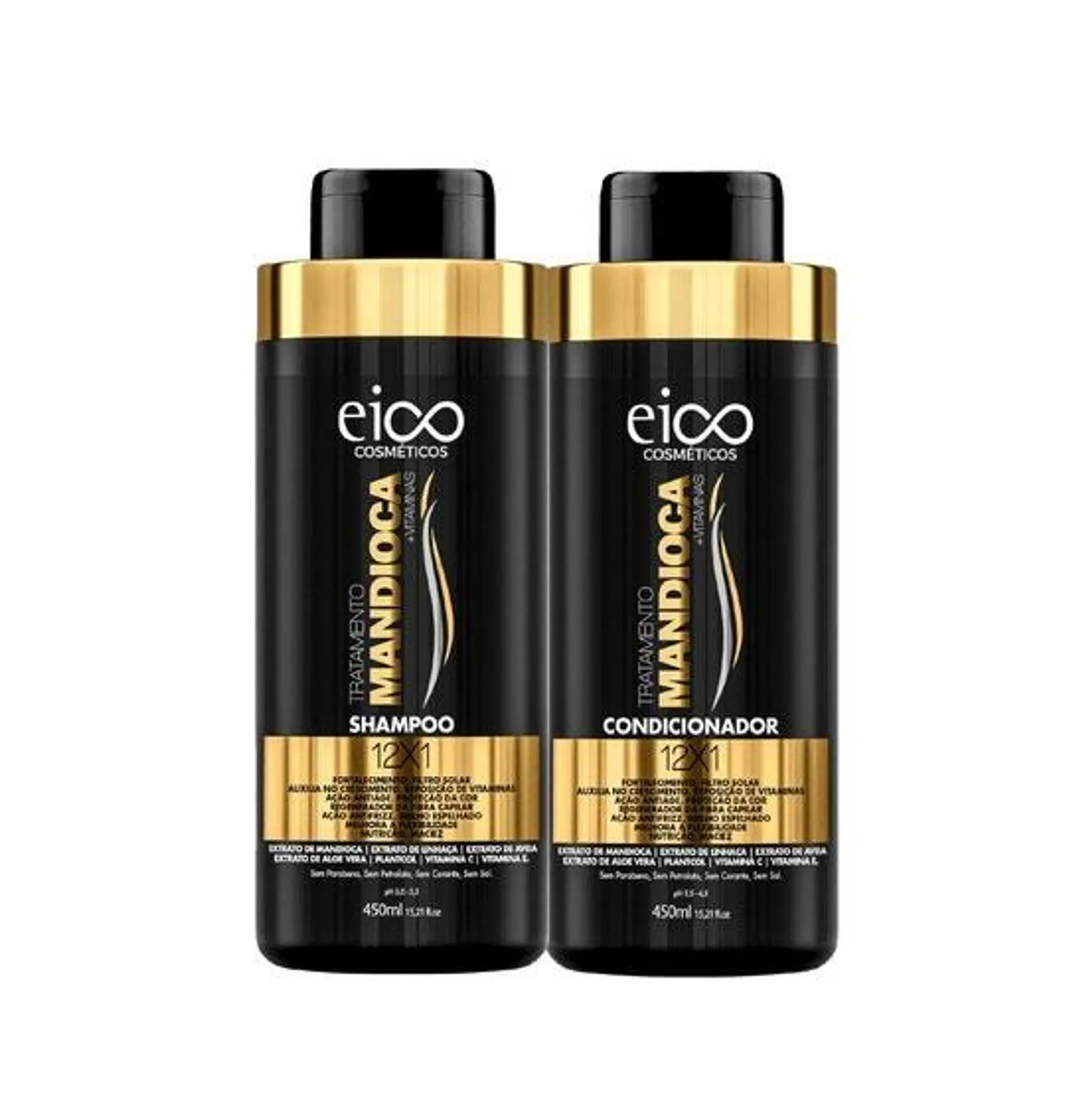 Kit Shampoo + Condicionador Eico Tratamento Mandioca 450ml