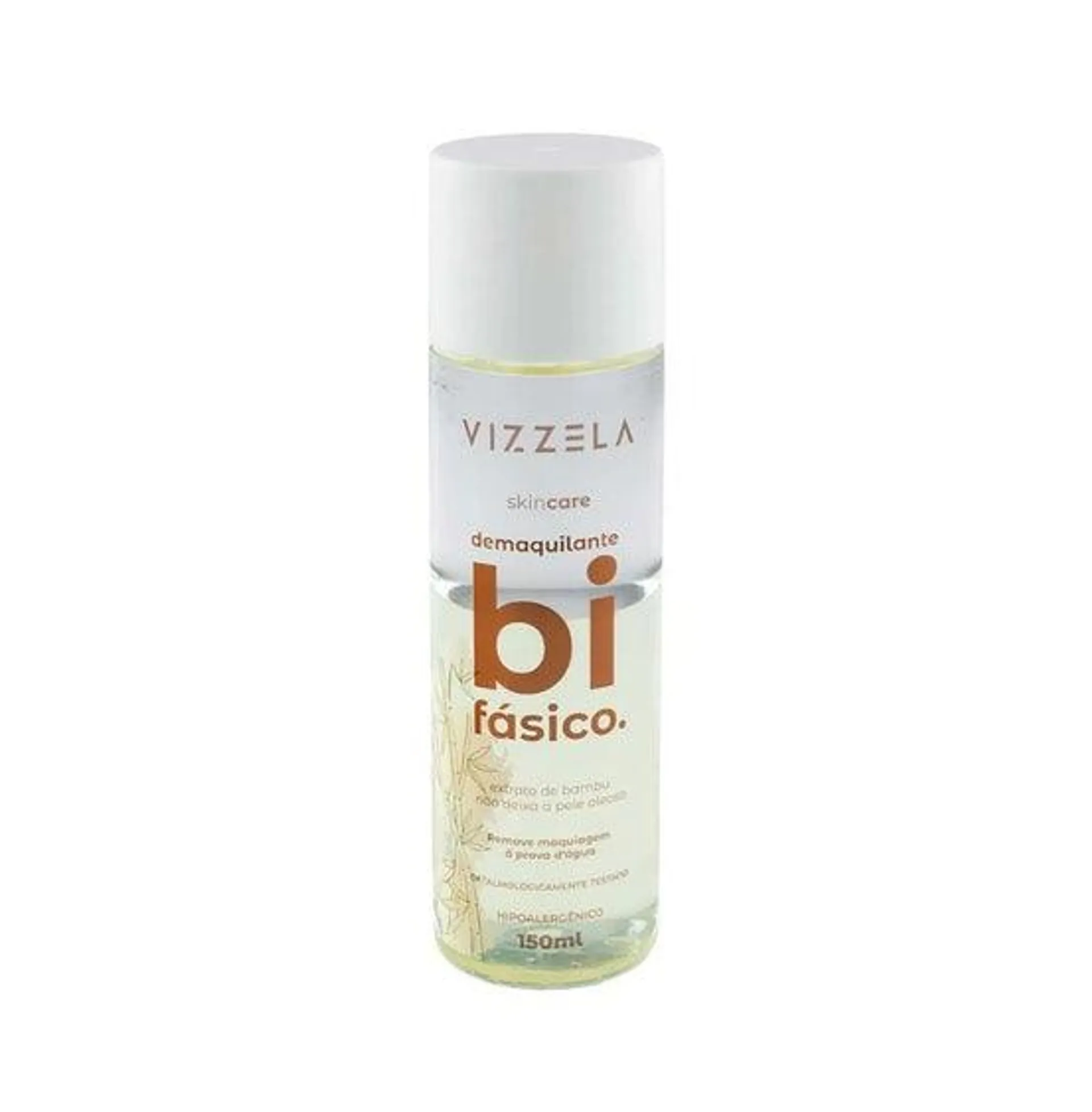Demaquilante Vizzela Bifásico Hipoalergênica Extrato De Bambu 150ml