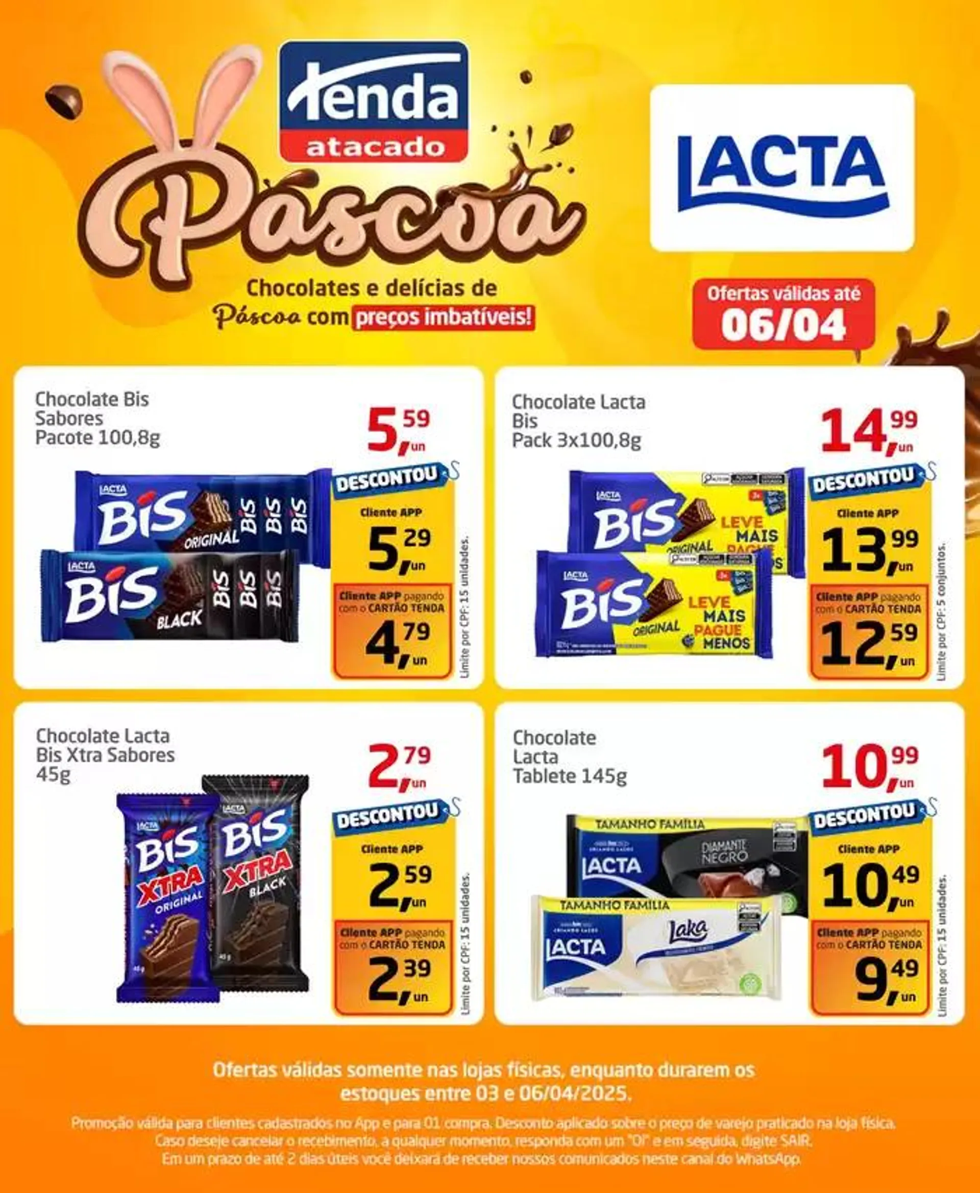 Encarte de Lacta Páscoa  4 de abril até 6 de abril 2025 - Pagina 1