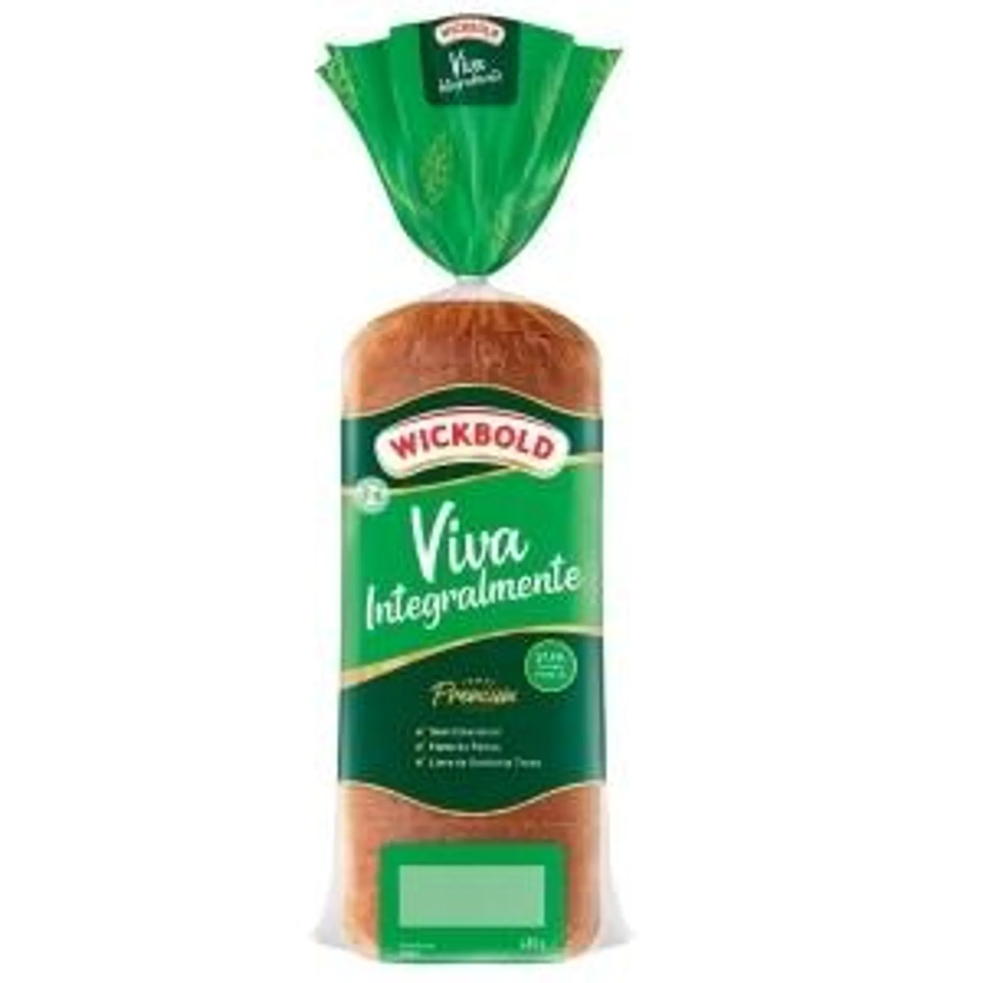 Pão de Forma Viva Integralmente Fonte de Fibras Wickbold 450g