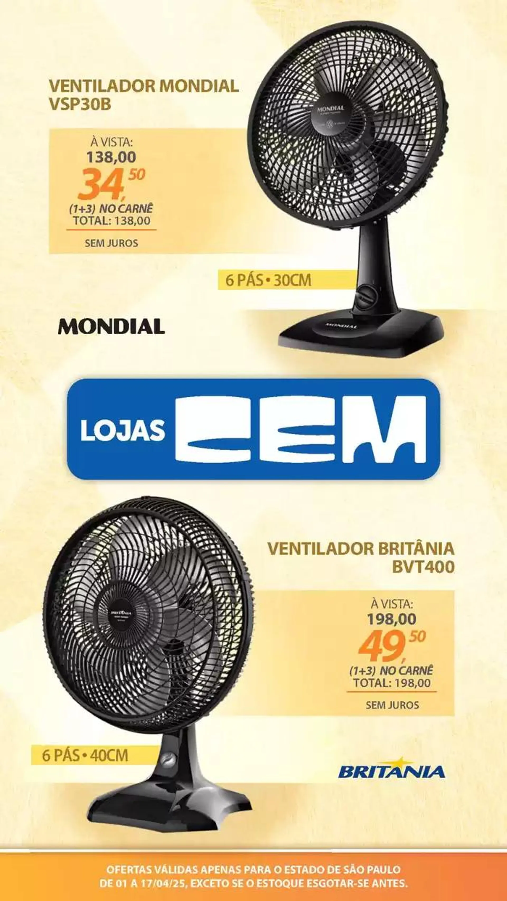Encarte de Encarte Lojas Cem 3 de abril até 17 de abril 2025 - Pagina 121