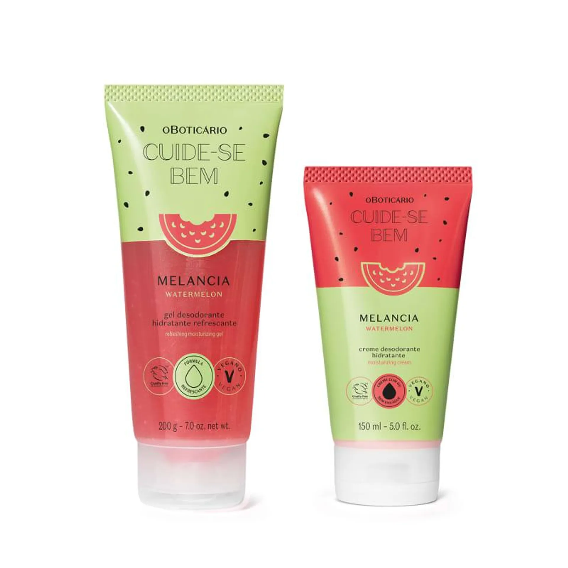 Combo Cuide-se Bem Melancia: Gel Hidratante Refrescante 200g + Creme Hidratante Corporal 150ml