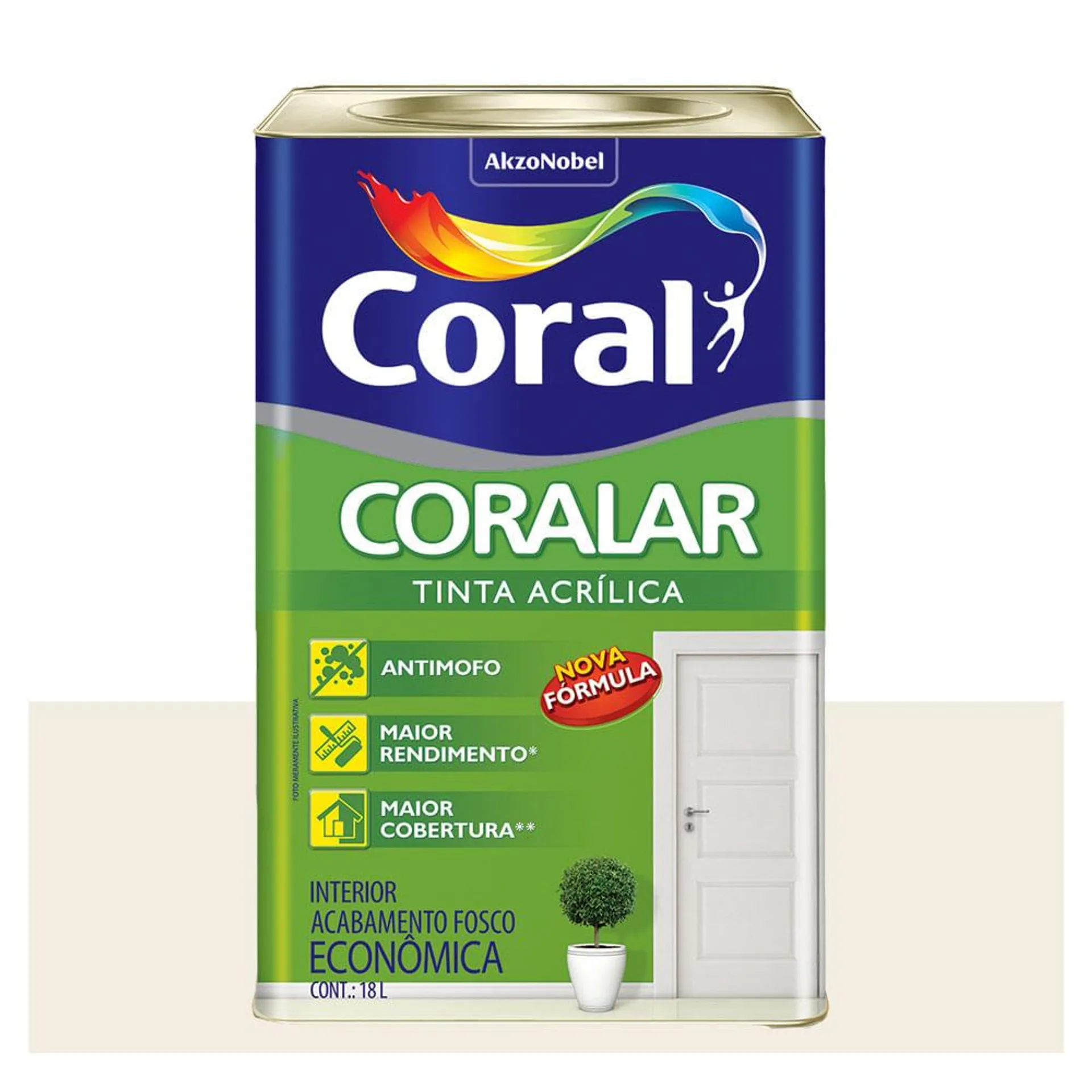 Tinta Coral Coralar Econômica Acrílica Fosca 18L Branco