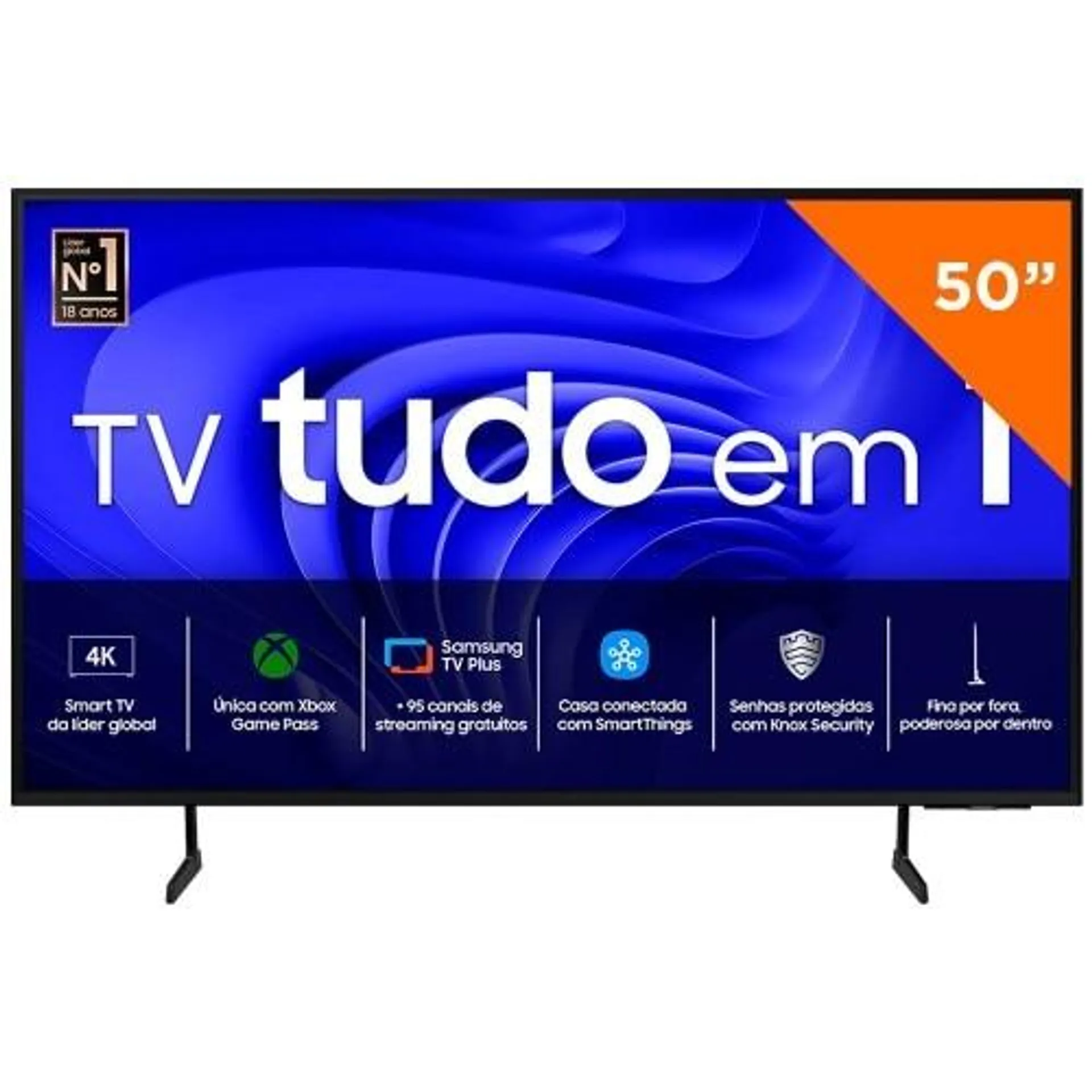 Smart TV 50 Polegadas Samsung Crystal UHD 4K com Gaming Hub, UN50DU7700