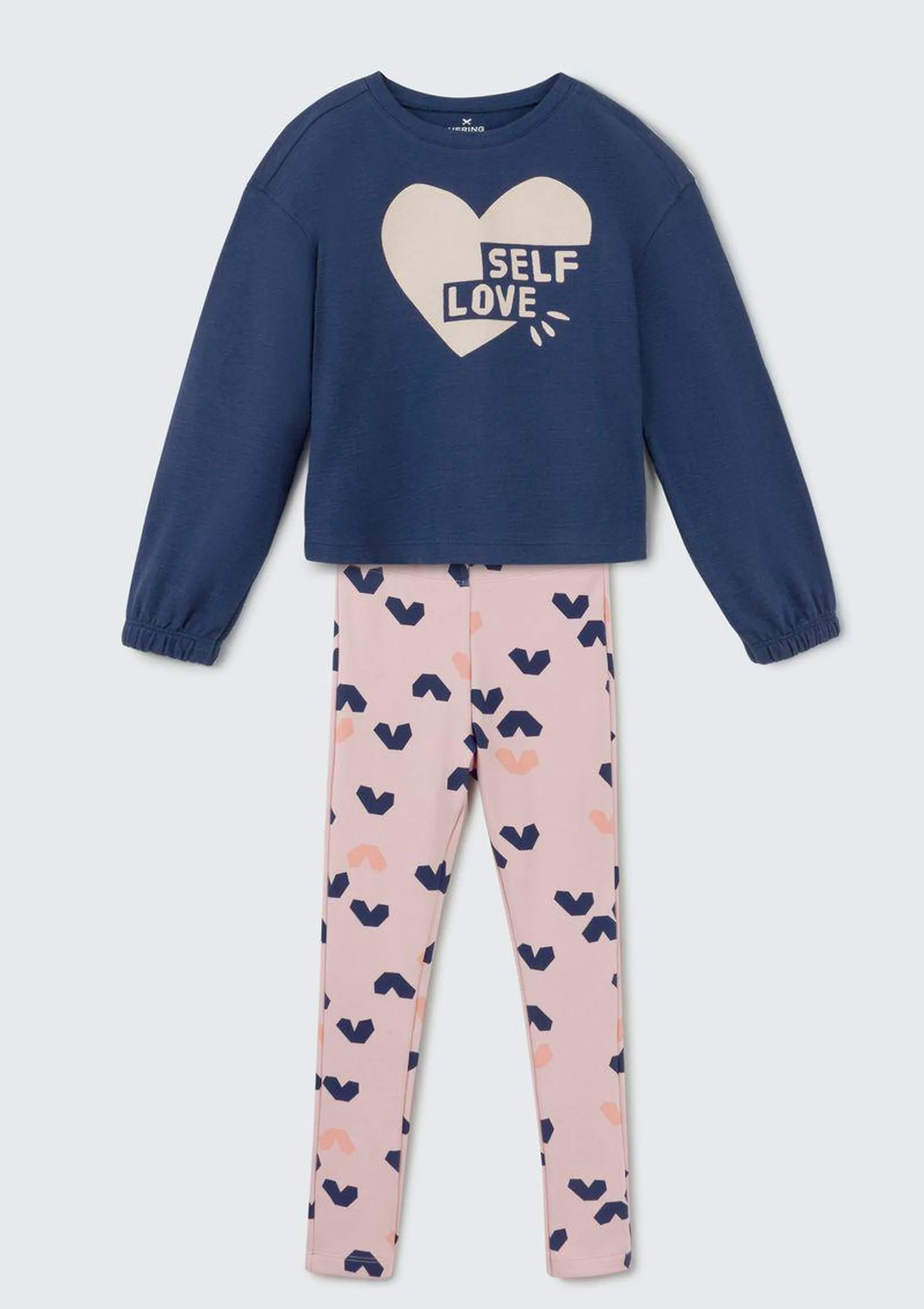 Conjunto Longo Infantil Menina Com Estampa - Azul