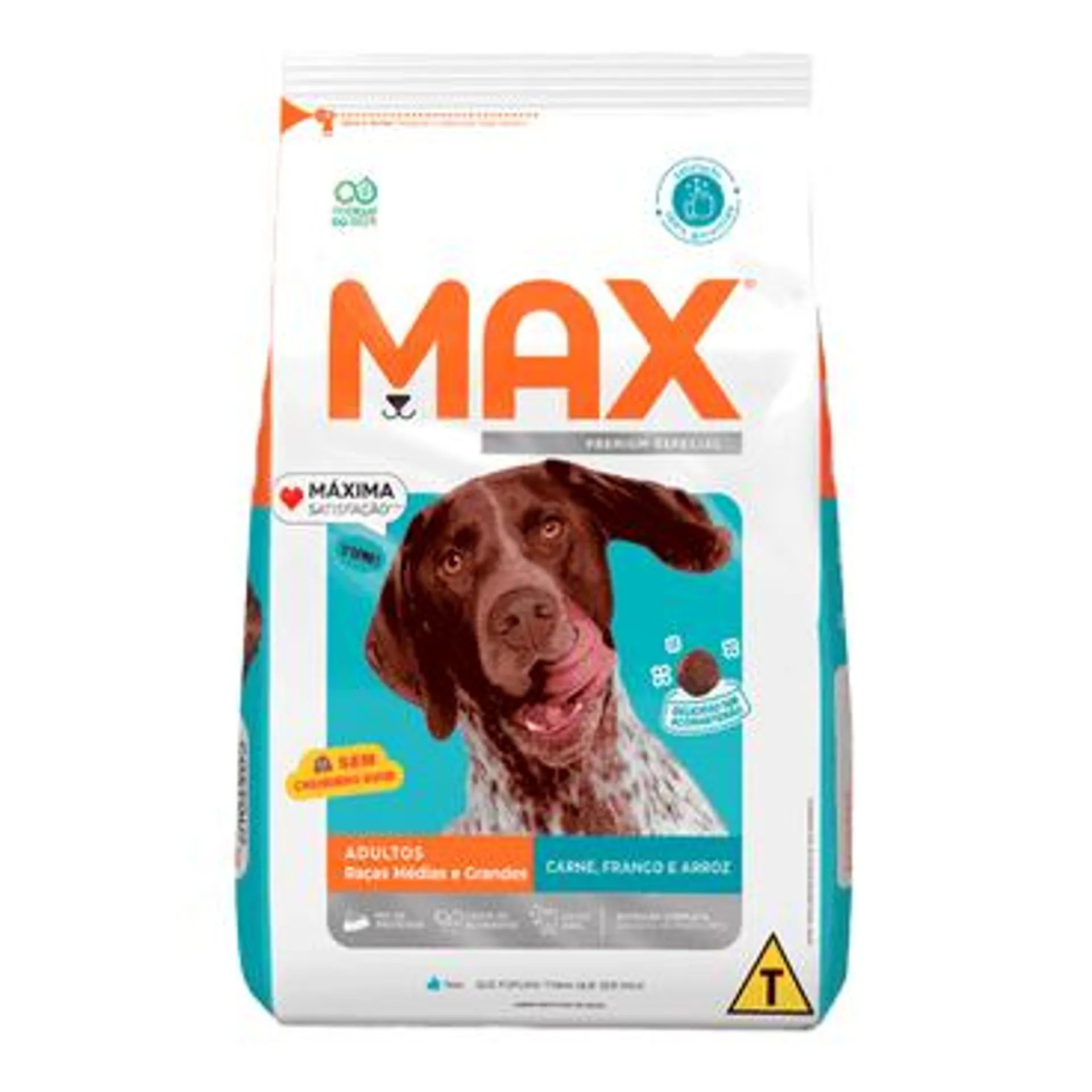 Ração Max para Cães Adultos Raças Médias e Grandes Carne, Frango e Arroz 15 kg