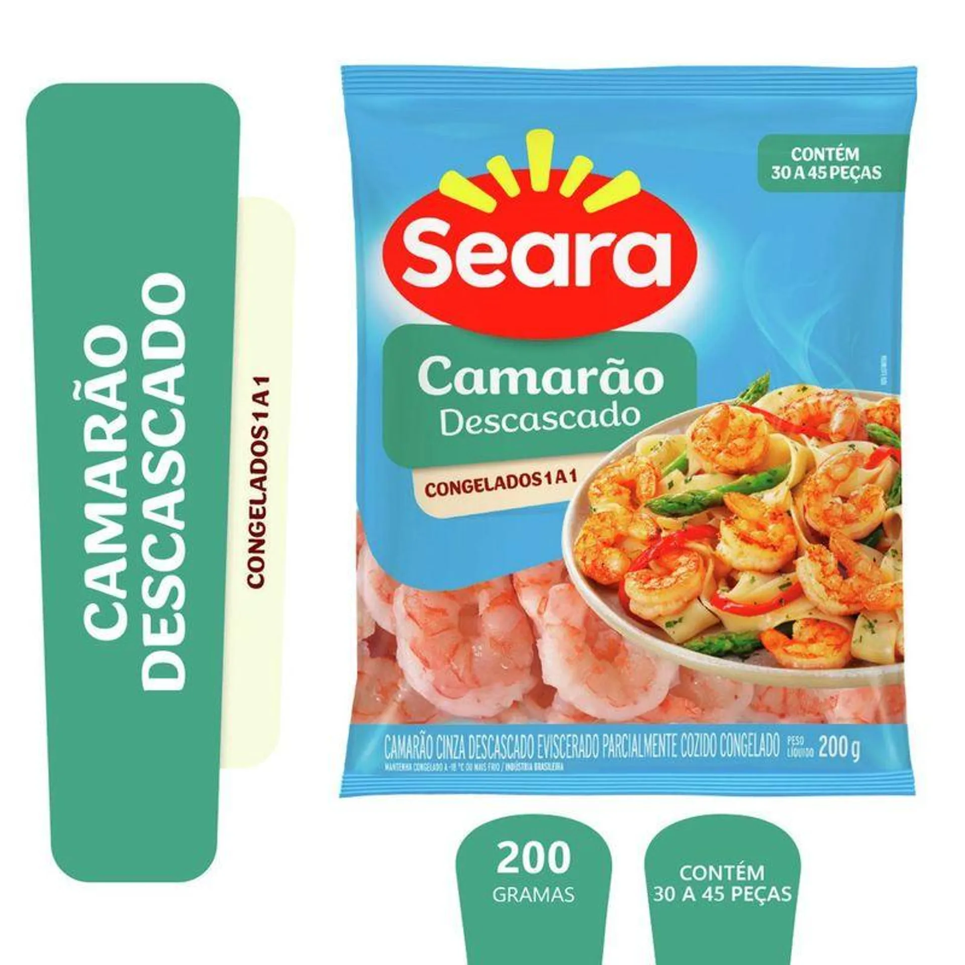 Camarão descascado 30/45 Seara Pescados 200g