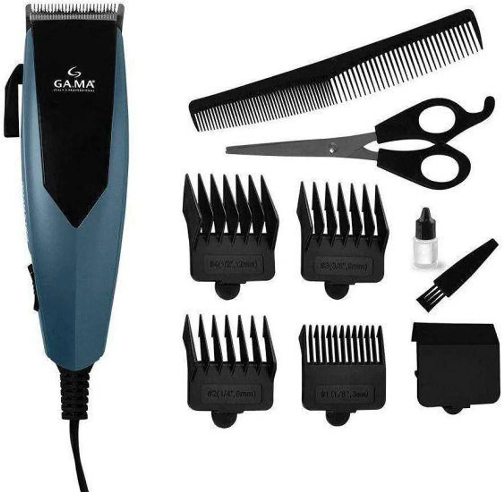 Máquina de Cortar Cabelo Ga.Ma Italy GM Master - 9 Peças - Azul/Preto