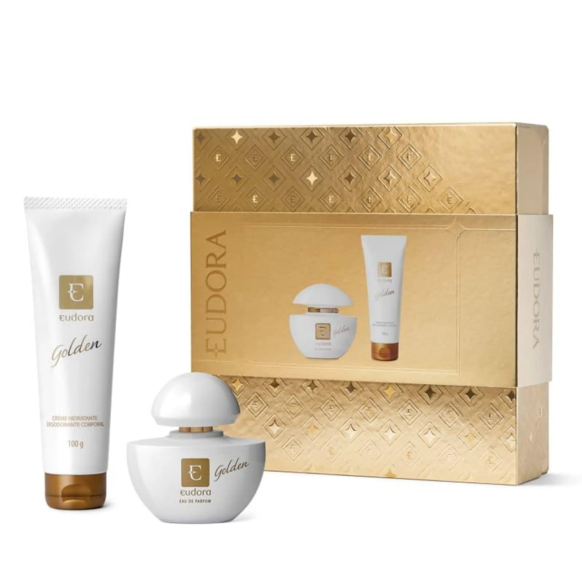 Kit Presente Natal Golden: Eau De Parfum 35ml + Creme Hidratante Desodorante Corporal 100g