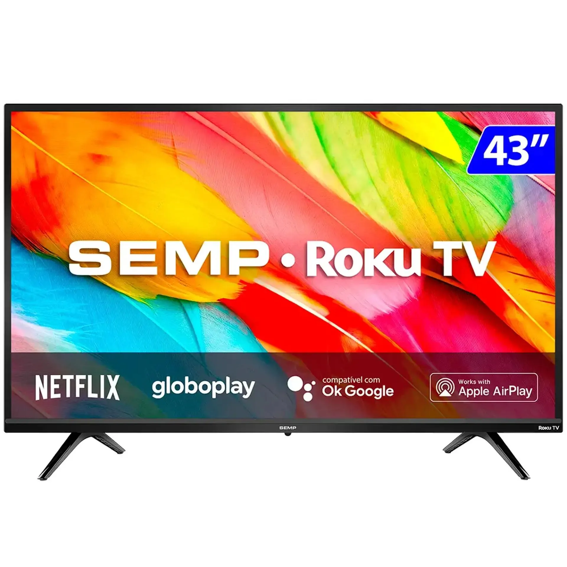 Smart TV Semp LED 43" Full HD Wi-Fi HDMI USB Roku 43R6500