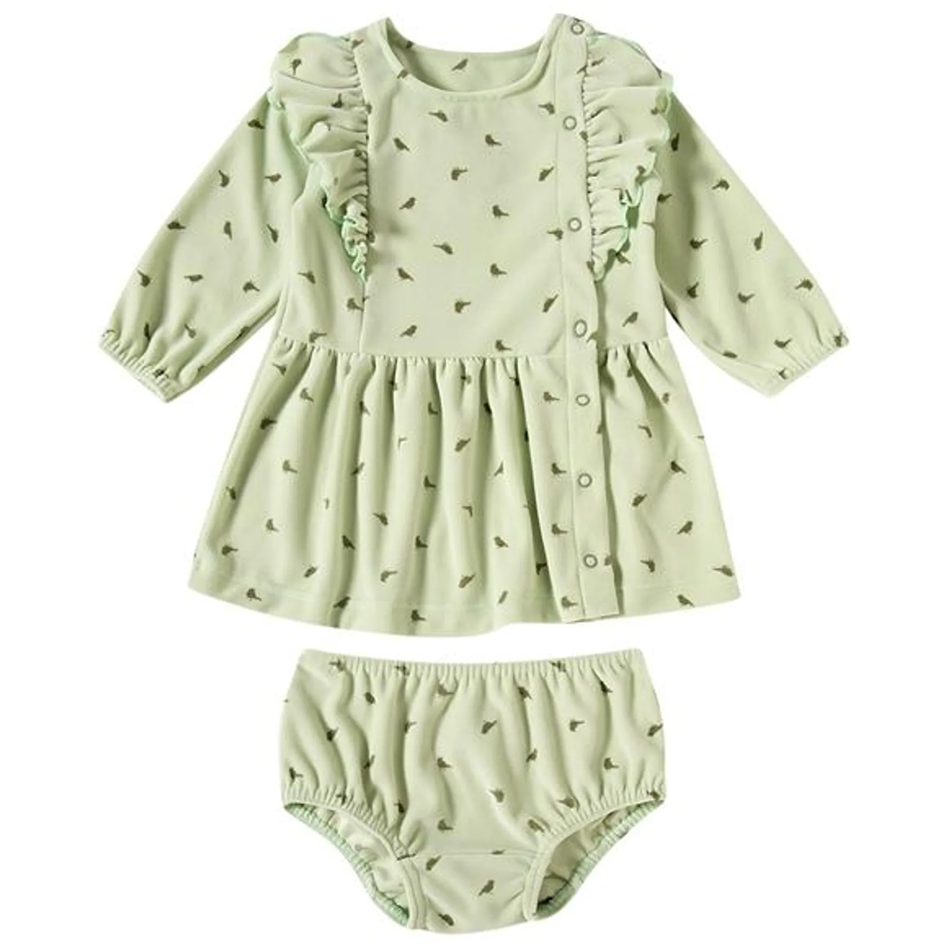 Vestido manga longa com calcinha birds plush bebê tip top