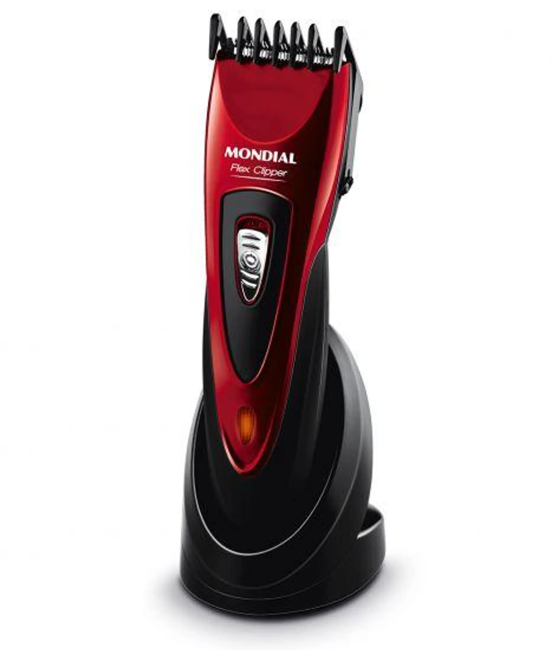 Máquina de Cortar Cabelo Mondial CR-04 Flex Clipper - 6 Acessórios - Vermelho/Preto