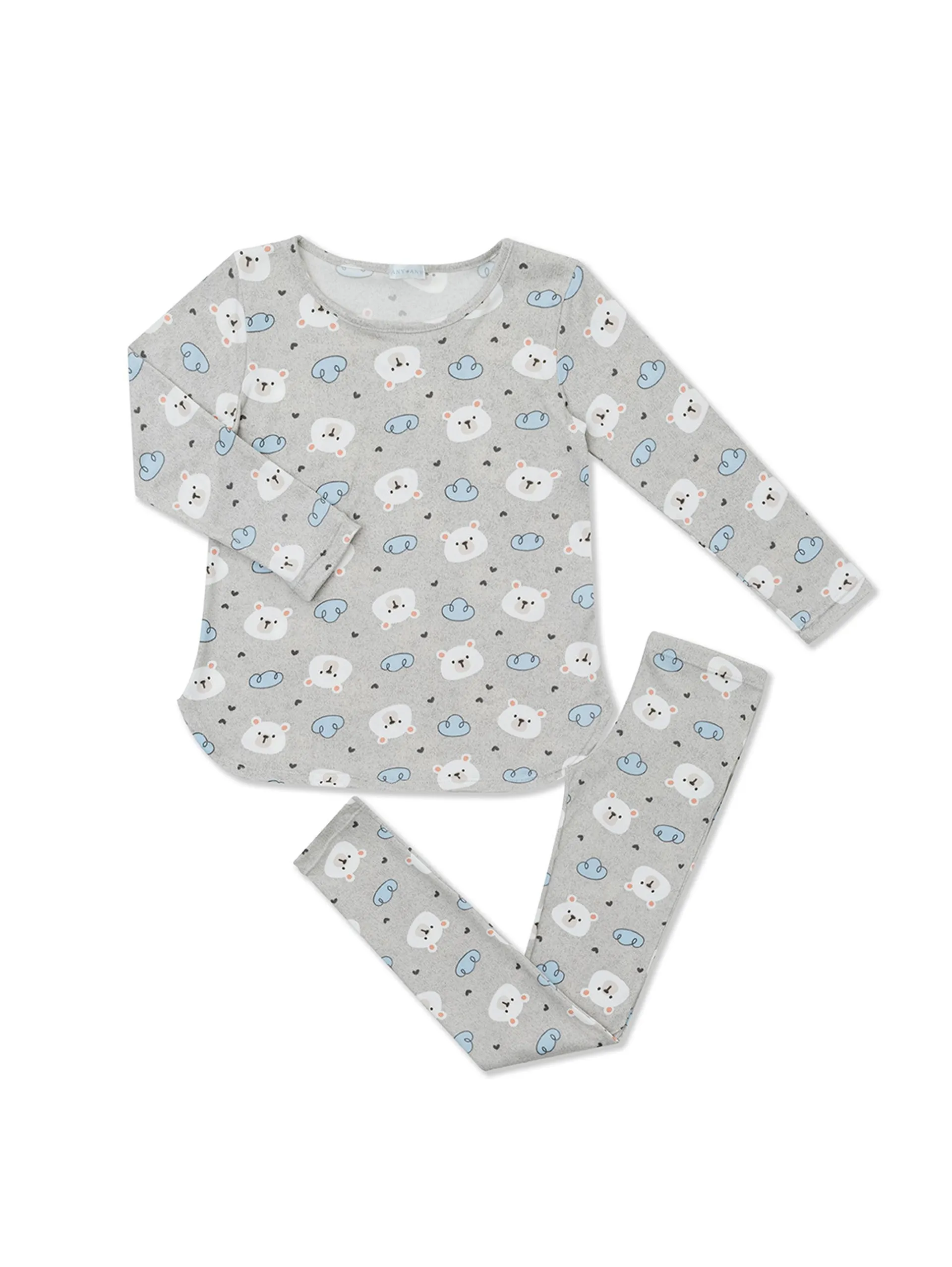 Pijama Infantil Feminino Manga Longa White Teddy