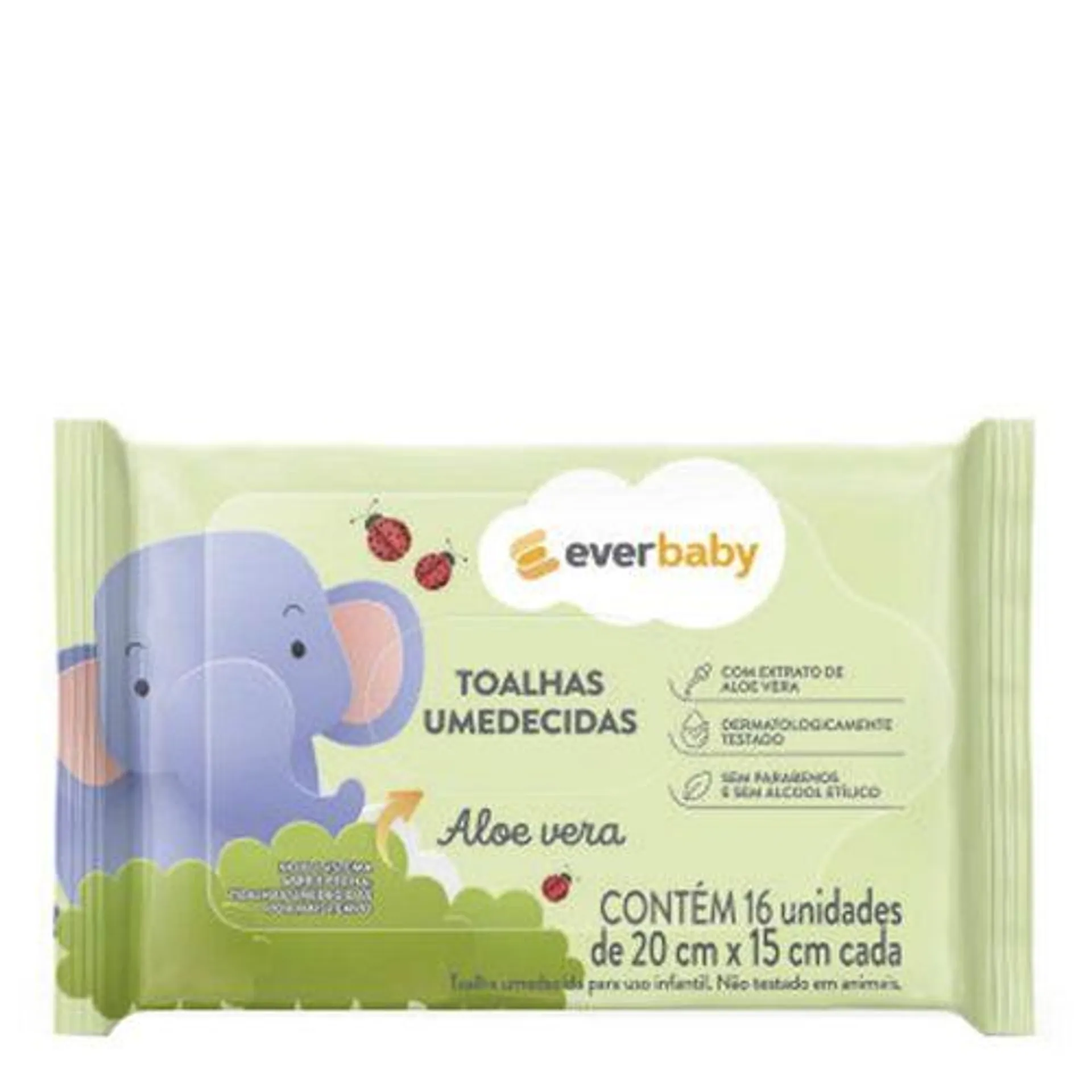 Toalha Umedecida Ever Baby Aloe Vera Pocket 16 Unidades