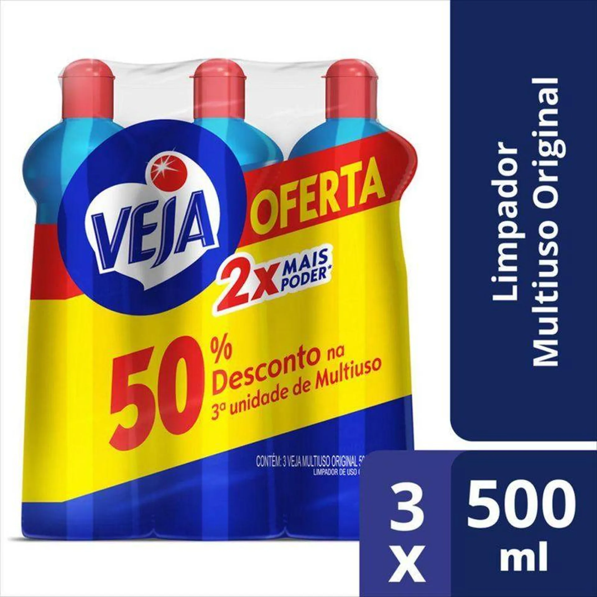 Limpador Multiuso Veja Gold Original com 3 unidades de 500ml