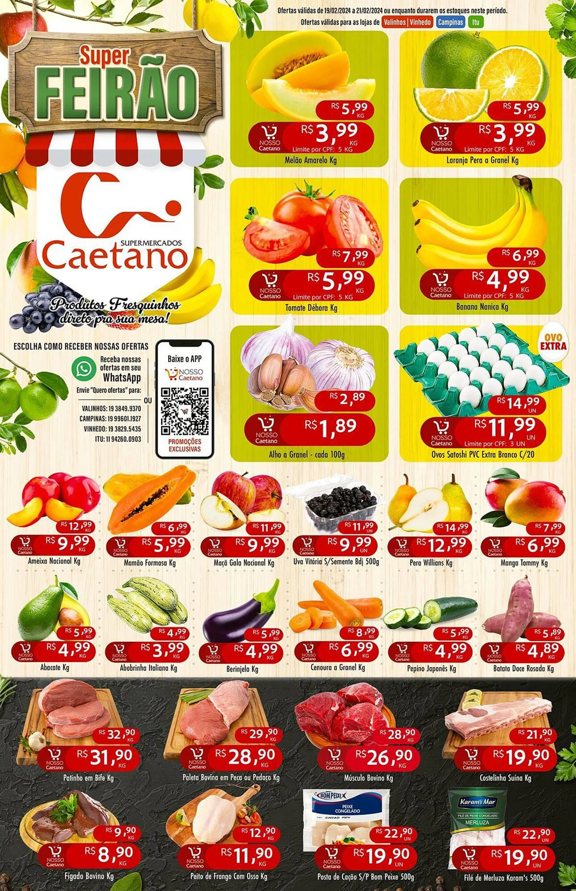 Encarte de Catálogo Supermercados Caetano 19 de fevereiro até 21 de fevereiro 2024 - Pagina 