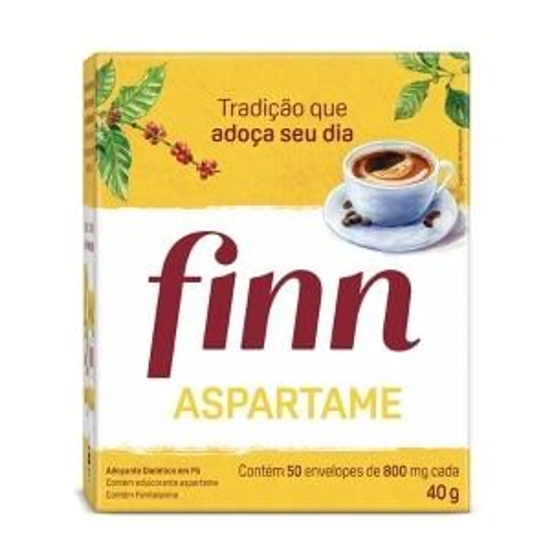 Adoçante em Pó Aspartame Finn com 50 unidades de 8g