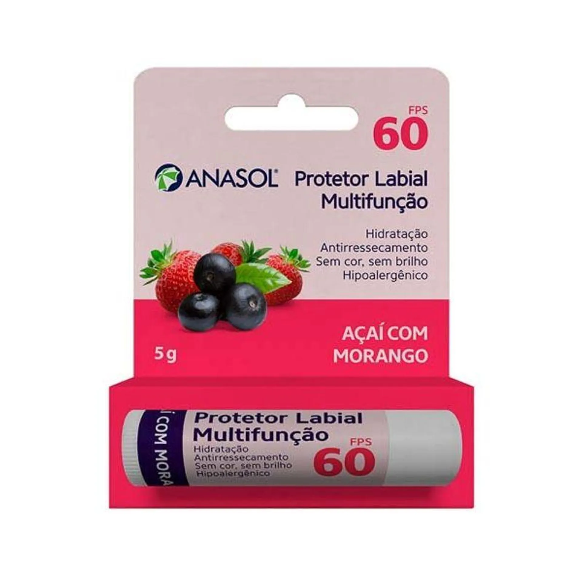 Protetor Labial Anasol FPS60 Açaí com Morango