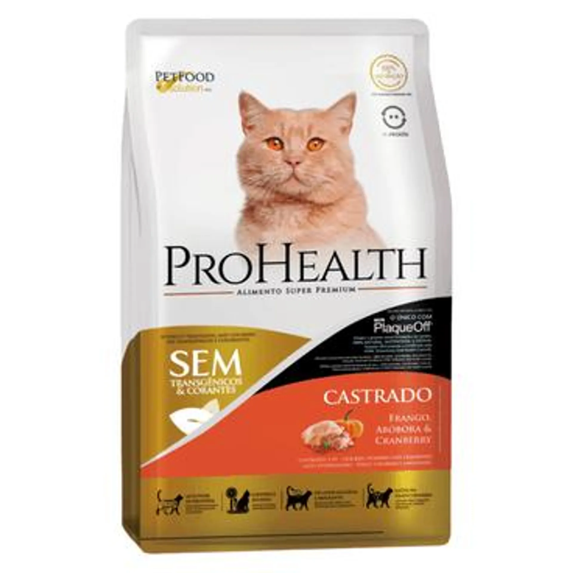 Ração ProHealth Gatos Castrados Frango, Abóbora e Cranberry 5 kg