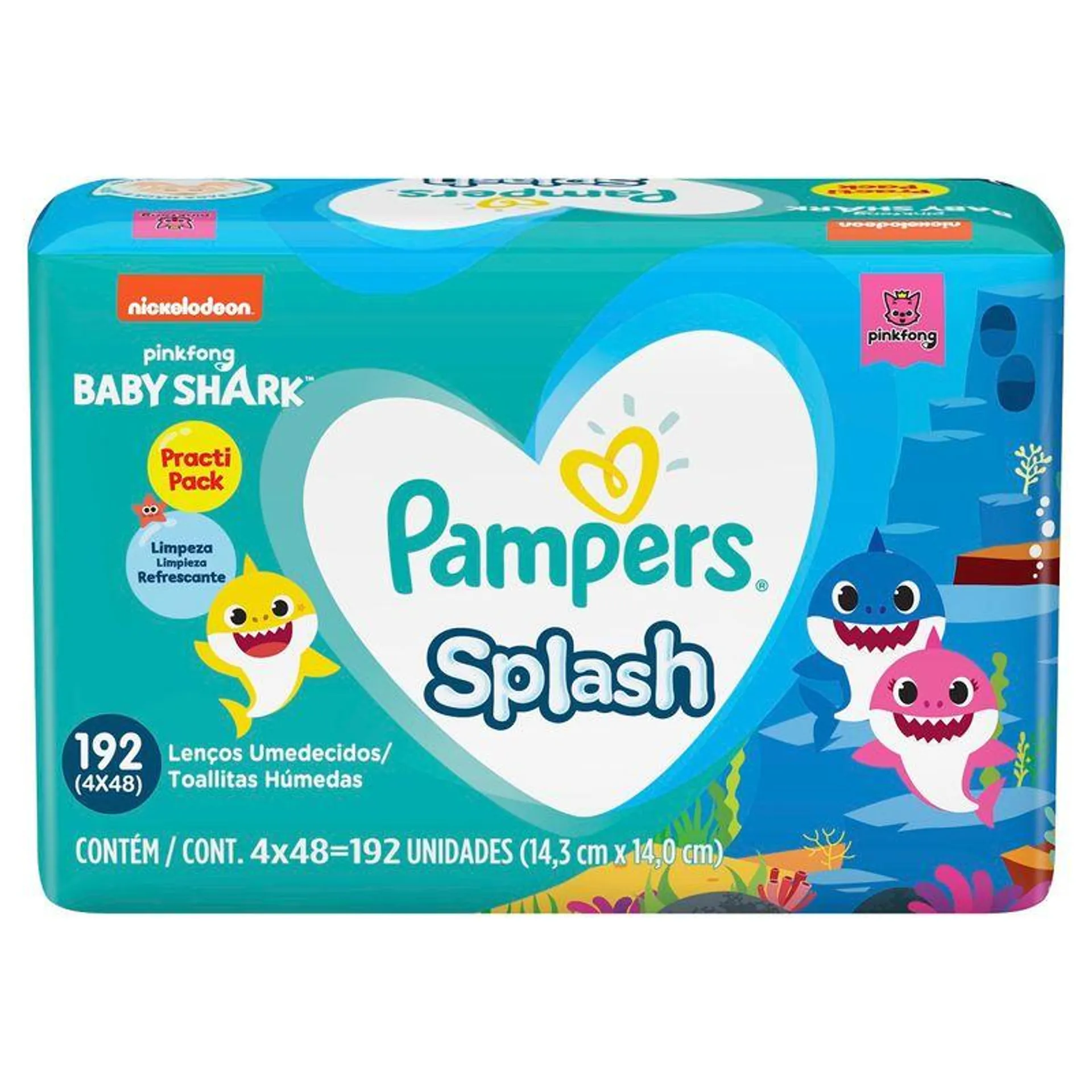 Lenço Umedecido Pampers Splash Com 192 Unidades Preço Especial