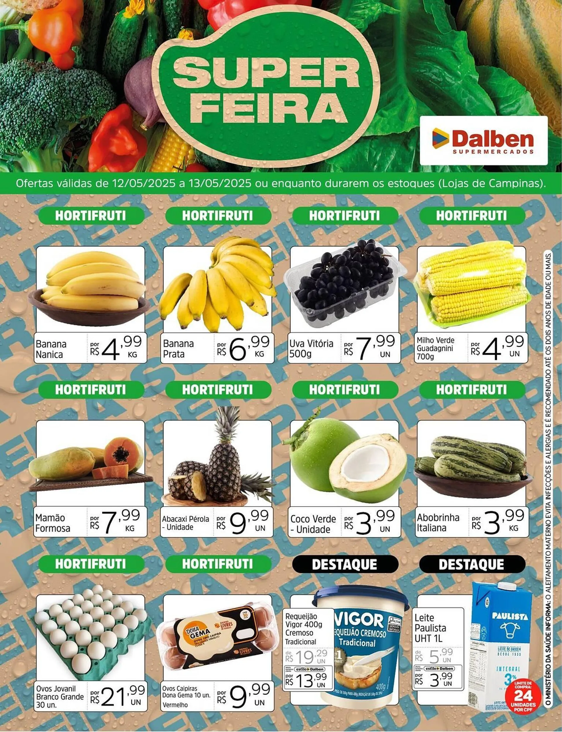 Encarte de Catálogo Supermercado Dalben 12 de maio até 13 de maio 2025 - Pagina 1