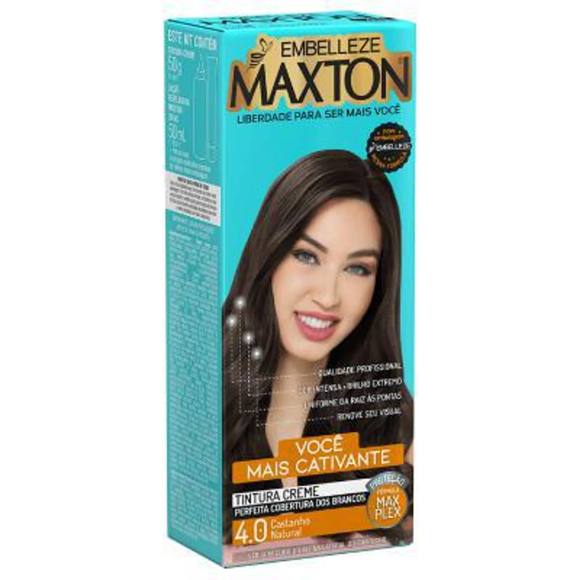 Tintura Maxton Creme N.4.0 Castanho Natural