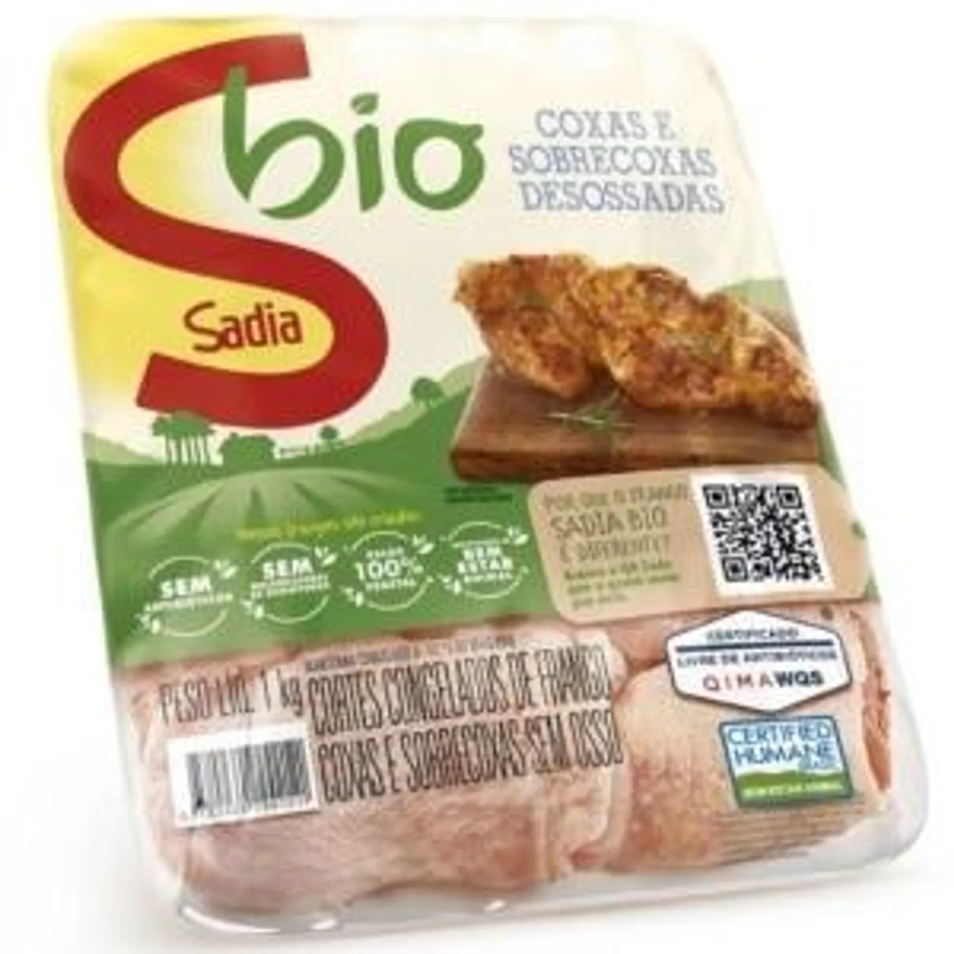 Coxas e Sobrecoxas de Frango Sadia Bio Desossadas Bandeja 1kg