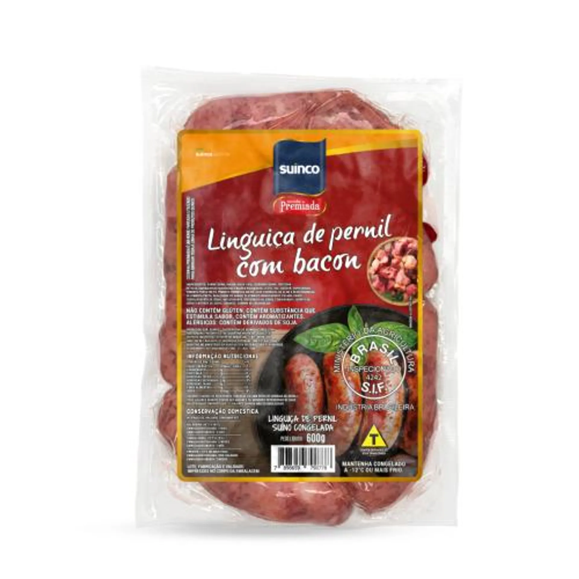 Linguica Premiada Pernil Bacon Suinco 600g