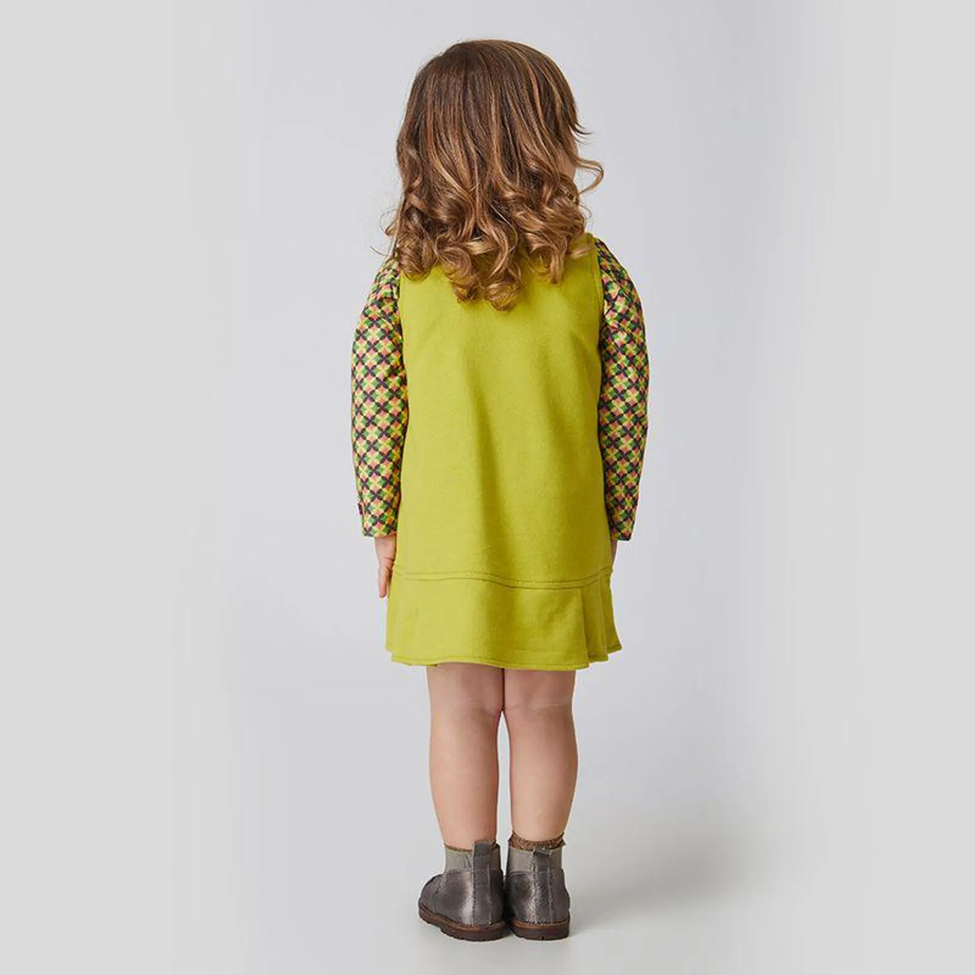 Vestido Toddler Jumper Heart Beats Amarelo