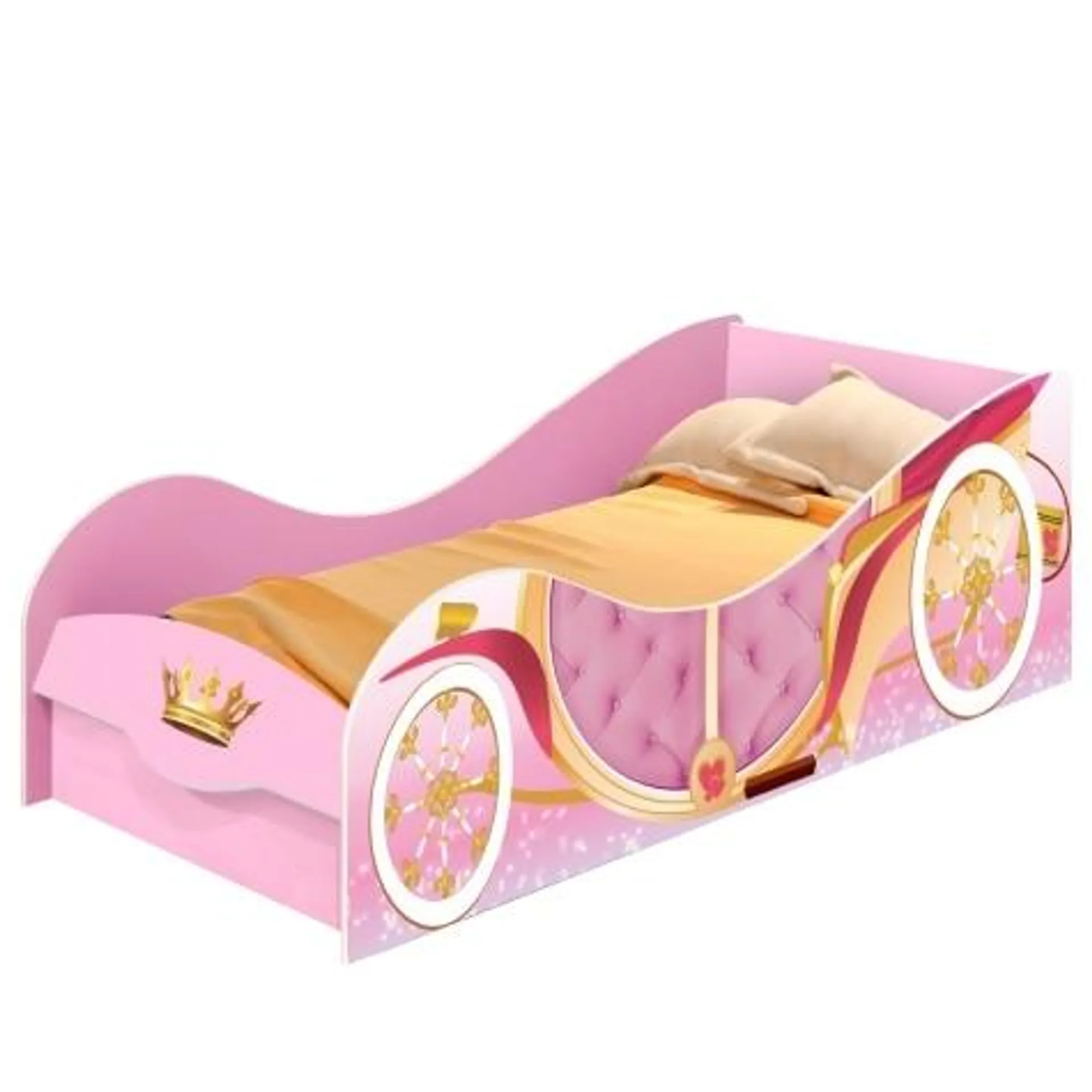 Cama Solteiro Princesas Carruagem Rosa J&A