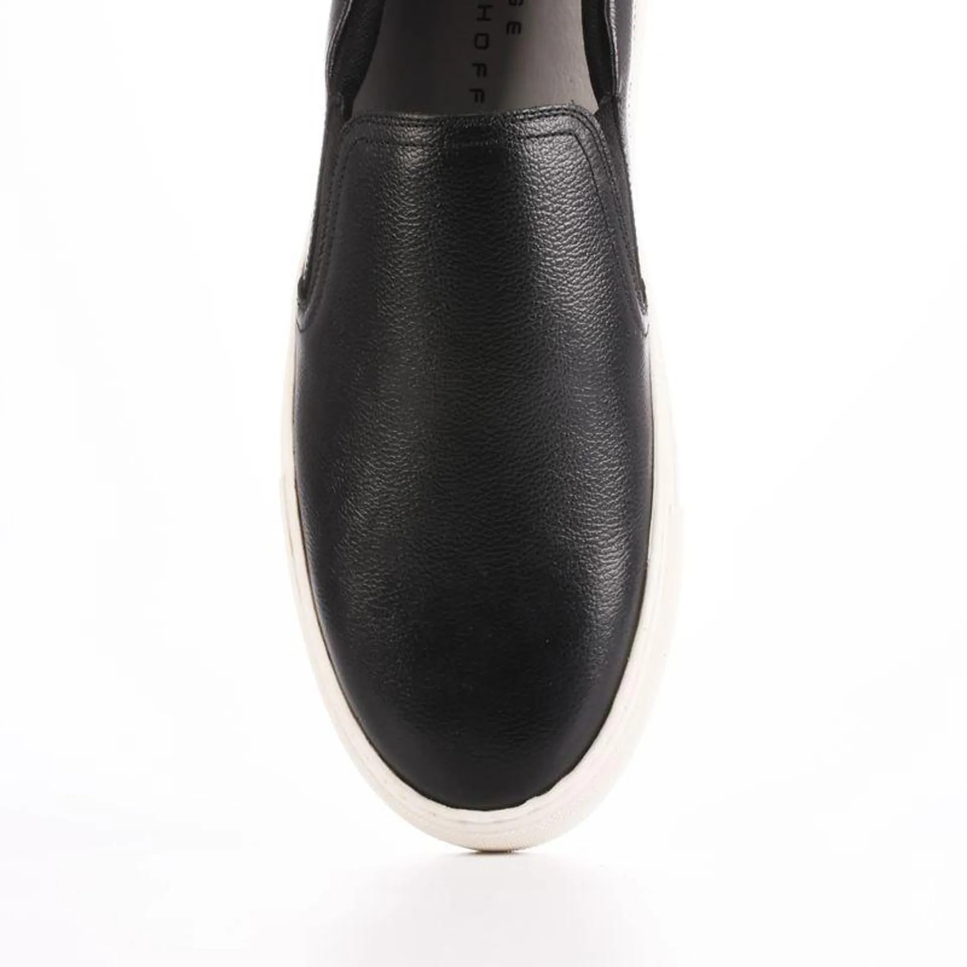 Tênis Slip On Masculino Preto Cinza Couro